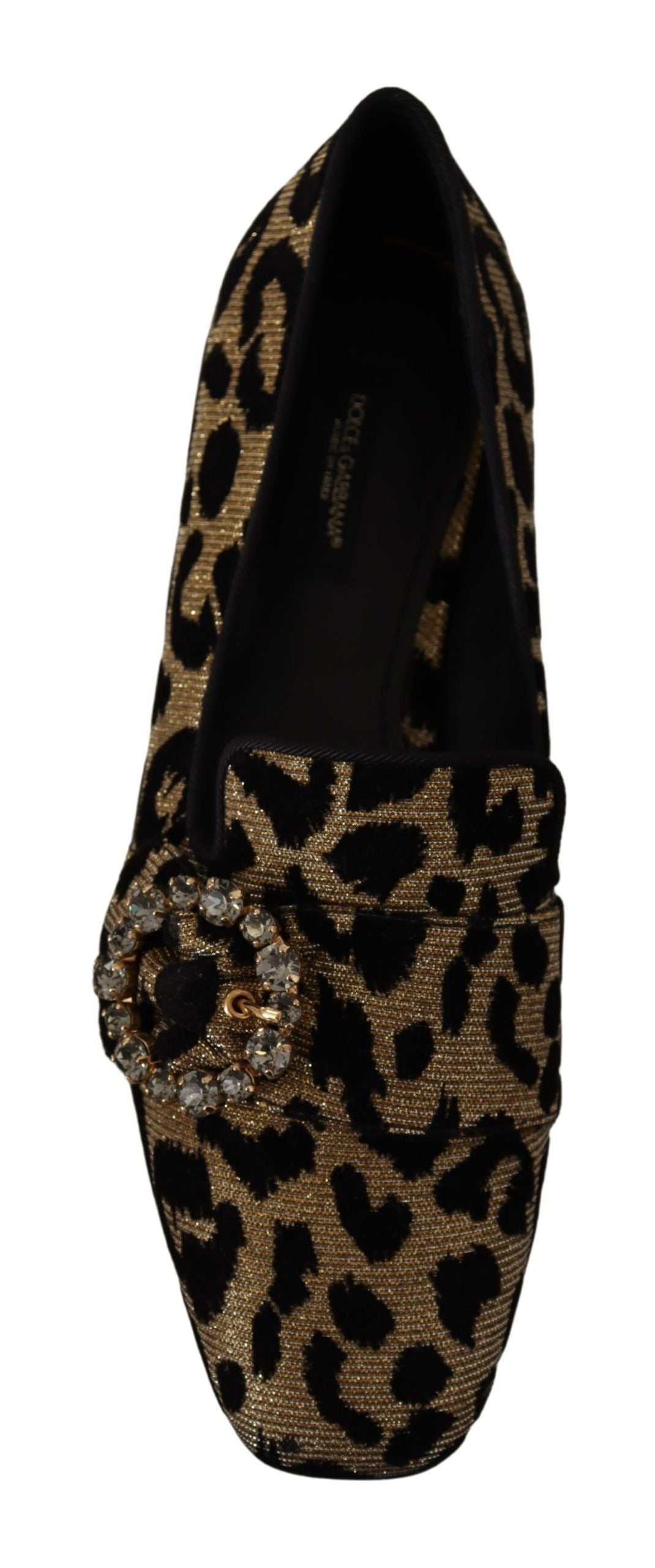Dolce & Gabbana Elegant Leopard Crystal Gem Loafers Glam Steals