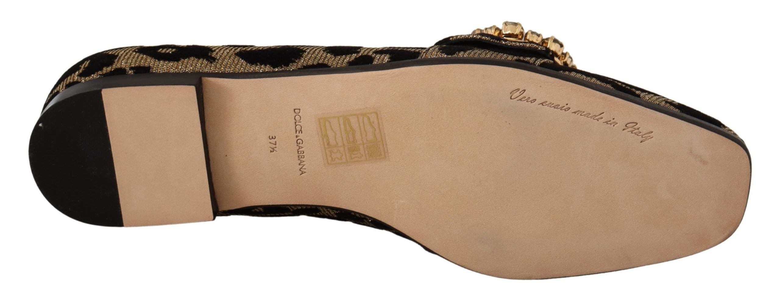 Dolce & Gabbana Elegant Leopard Crystal Gem Loafers Glam Steals