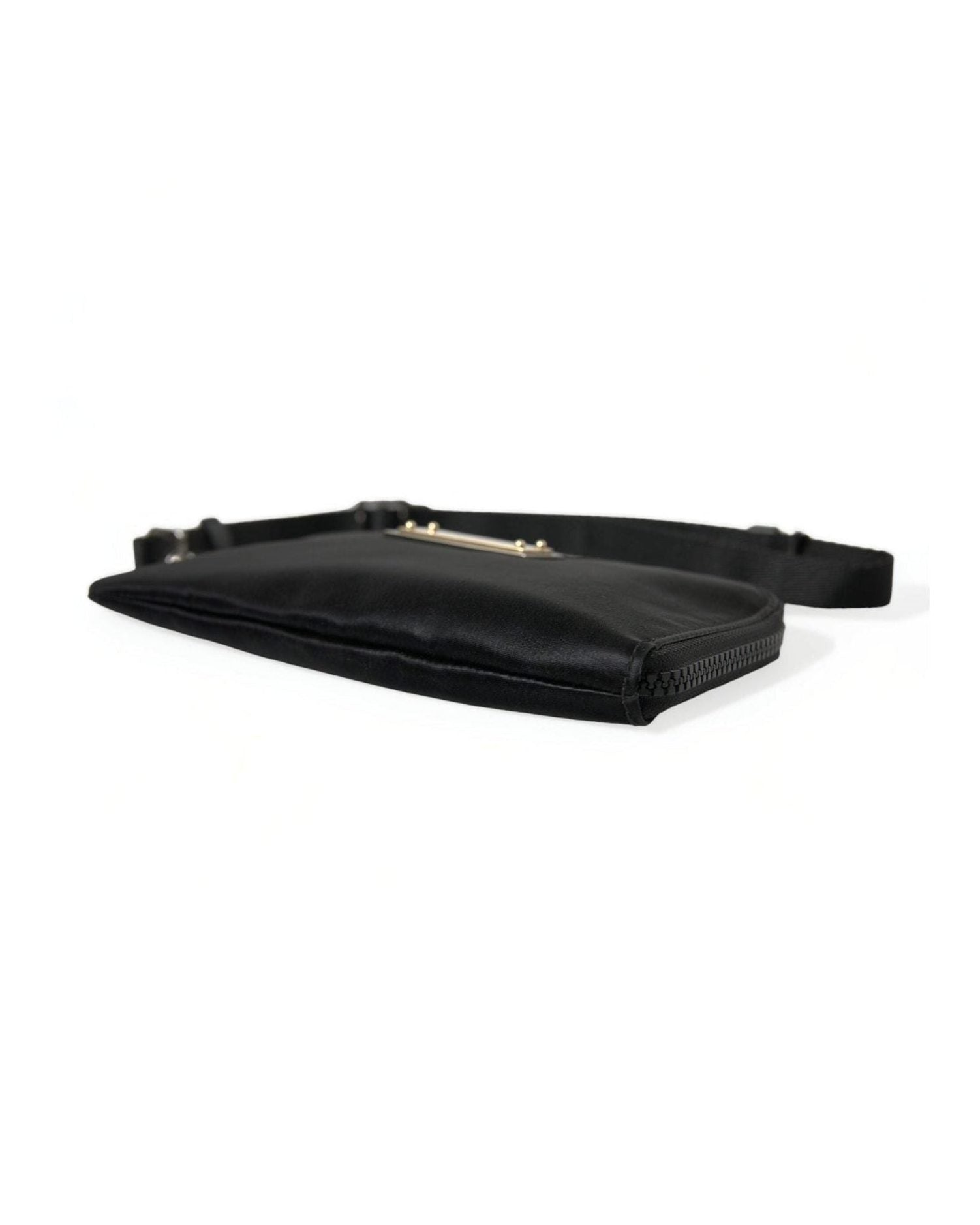Dolce & Gabbana Elegant Nylon Leather Pouch With Black Silver Details Glam Steals
