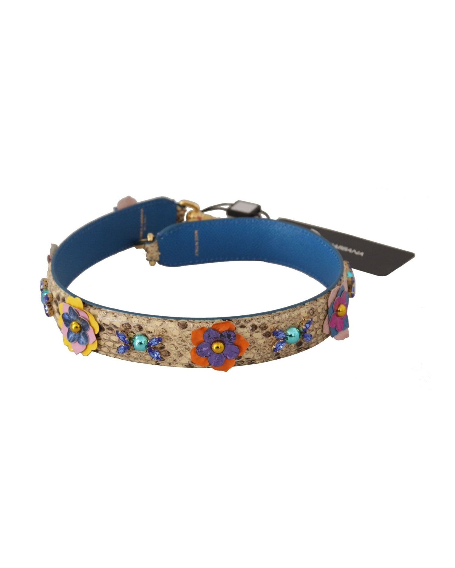 Dolce & Gabbana Elegant Python Leather Beige Strap Glam Steals