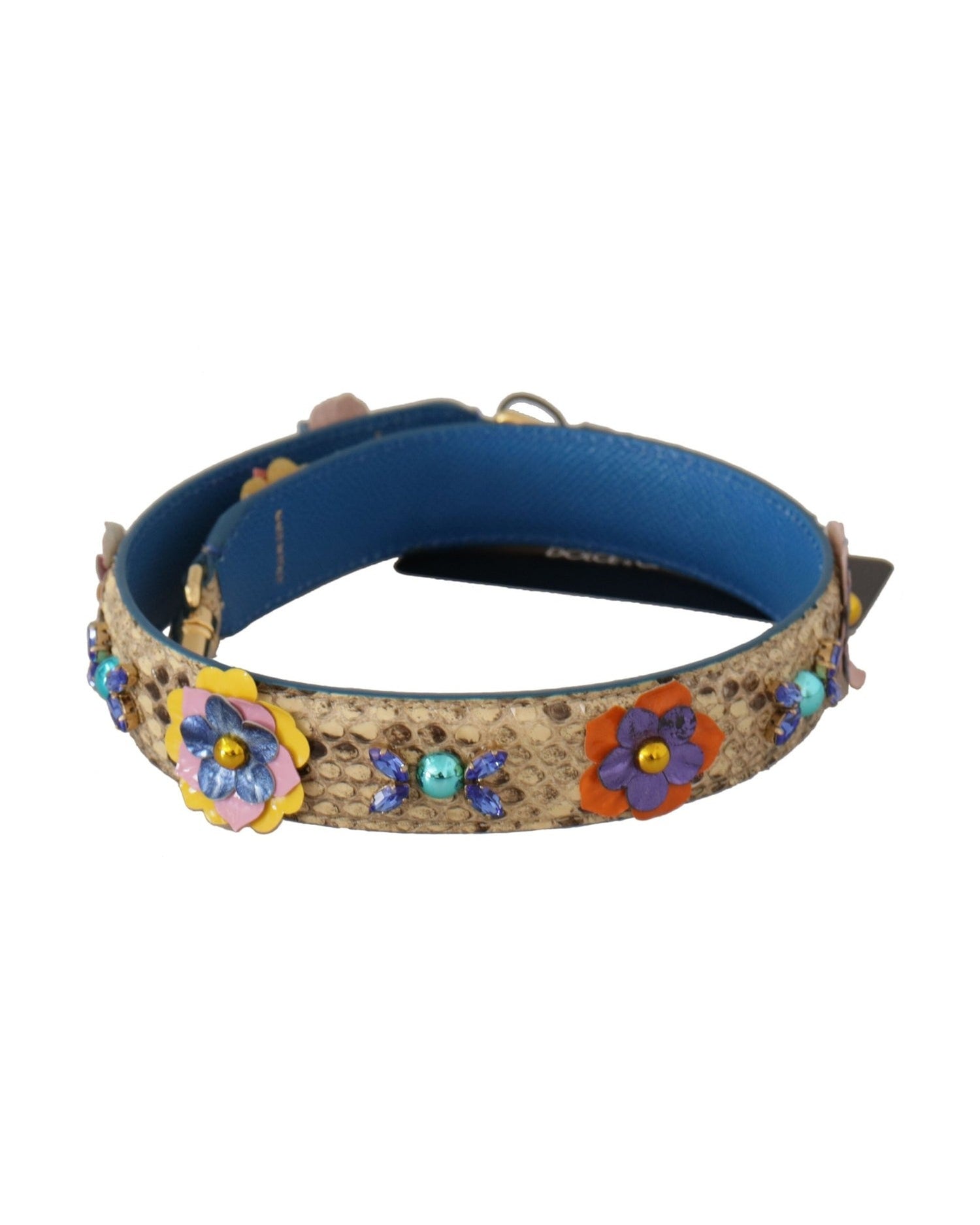 Dolce & Gabbana Elegant Python Leather Beige Strap Glam Steals