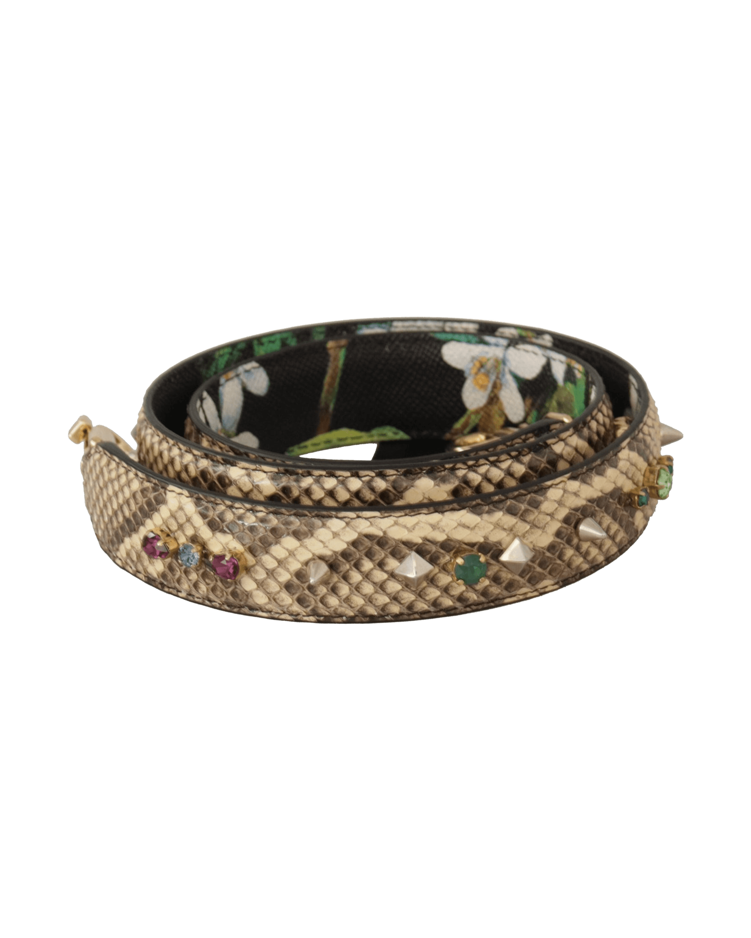 Dolce & Gabbana Elegant Python Leather Shoulder Beige Strap Glam Steals