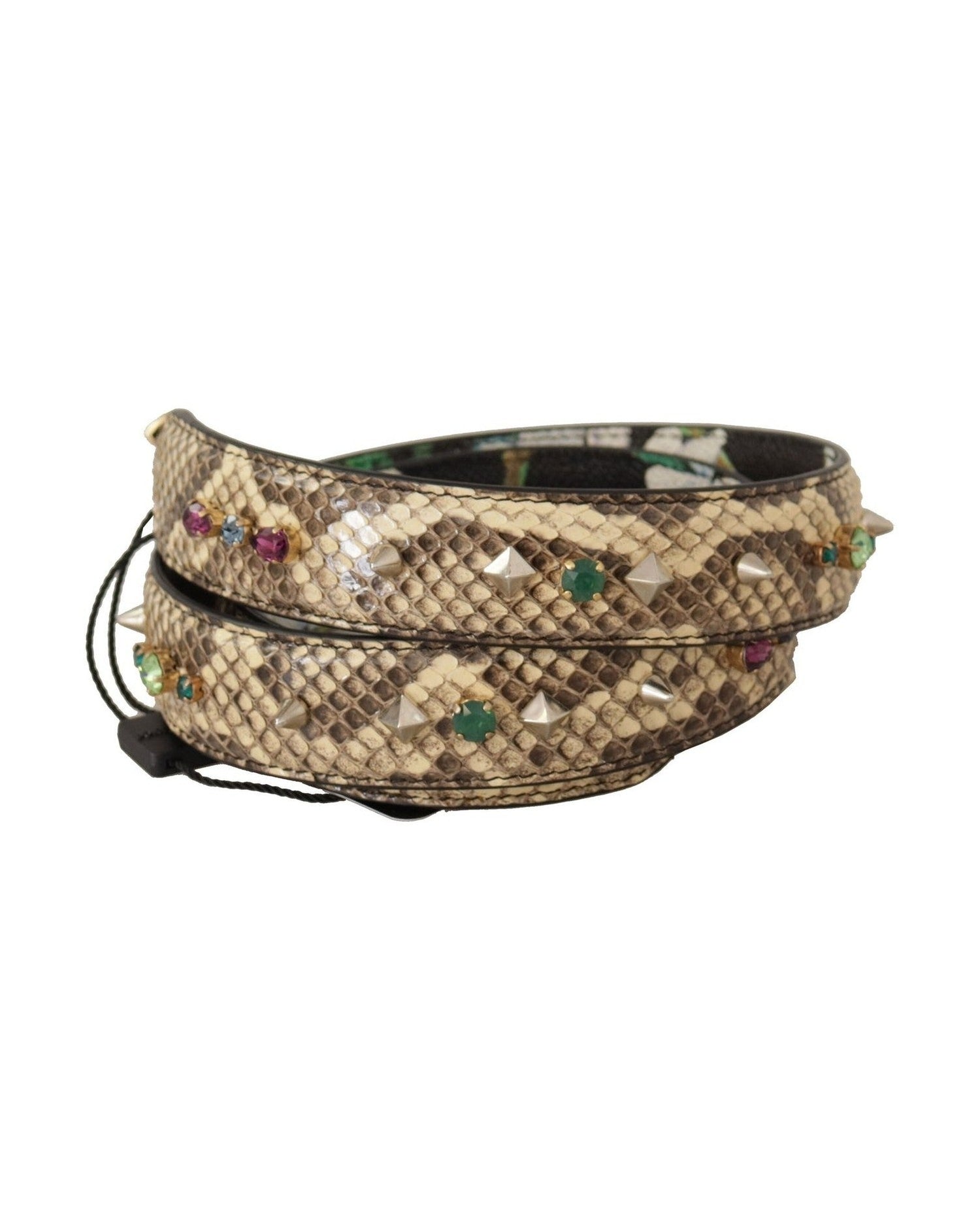 Dolce & Gabbana Elegant Python Leather Shoulder Beige Strap Glam Steals