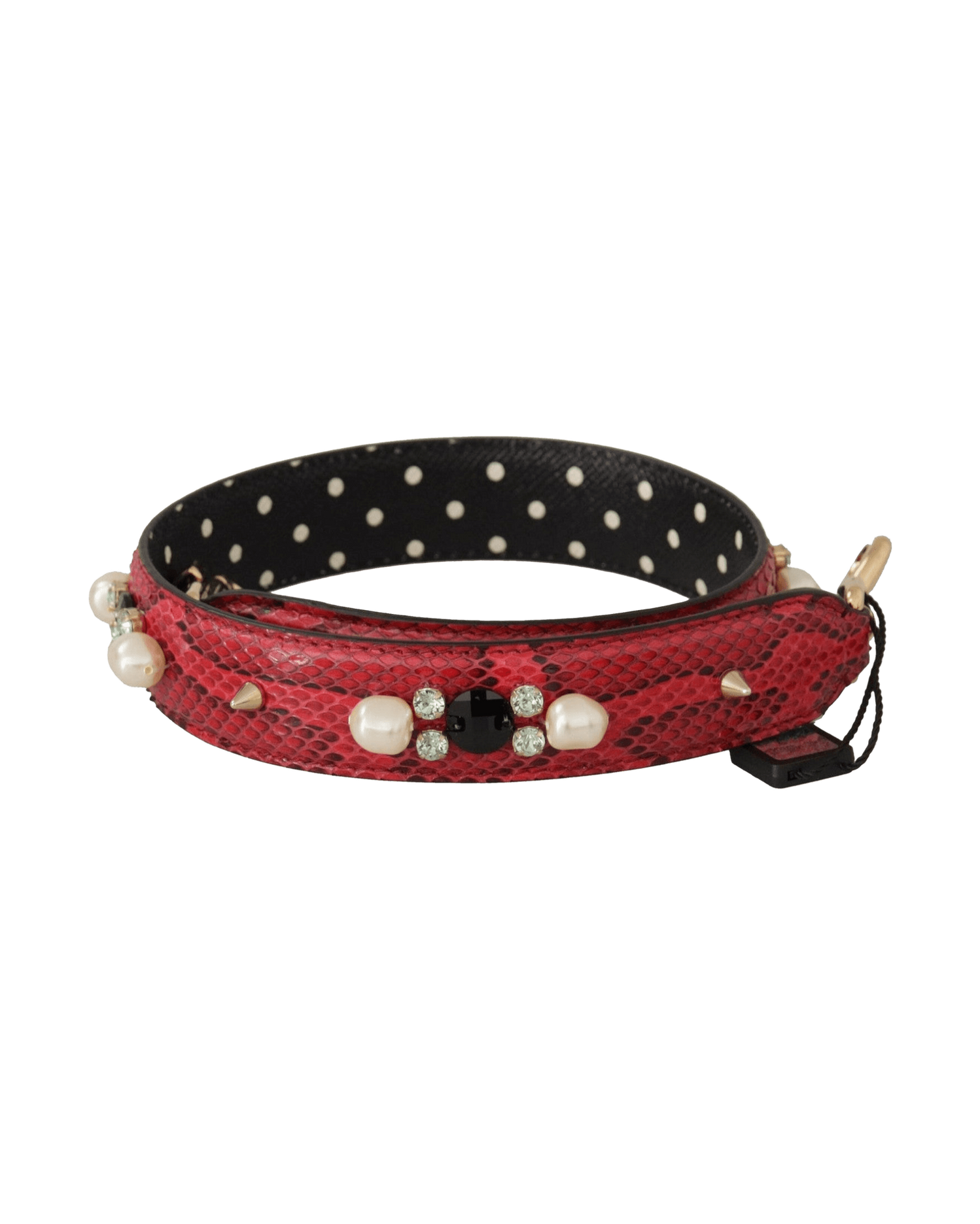 Dolce & Gabbana Elegant Python Leather Shoulder Red Strap Glam Steals