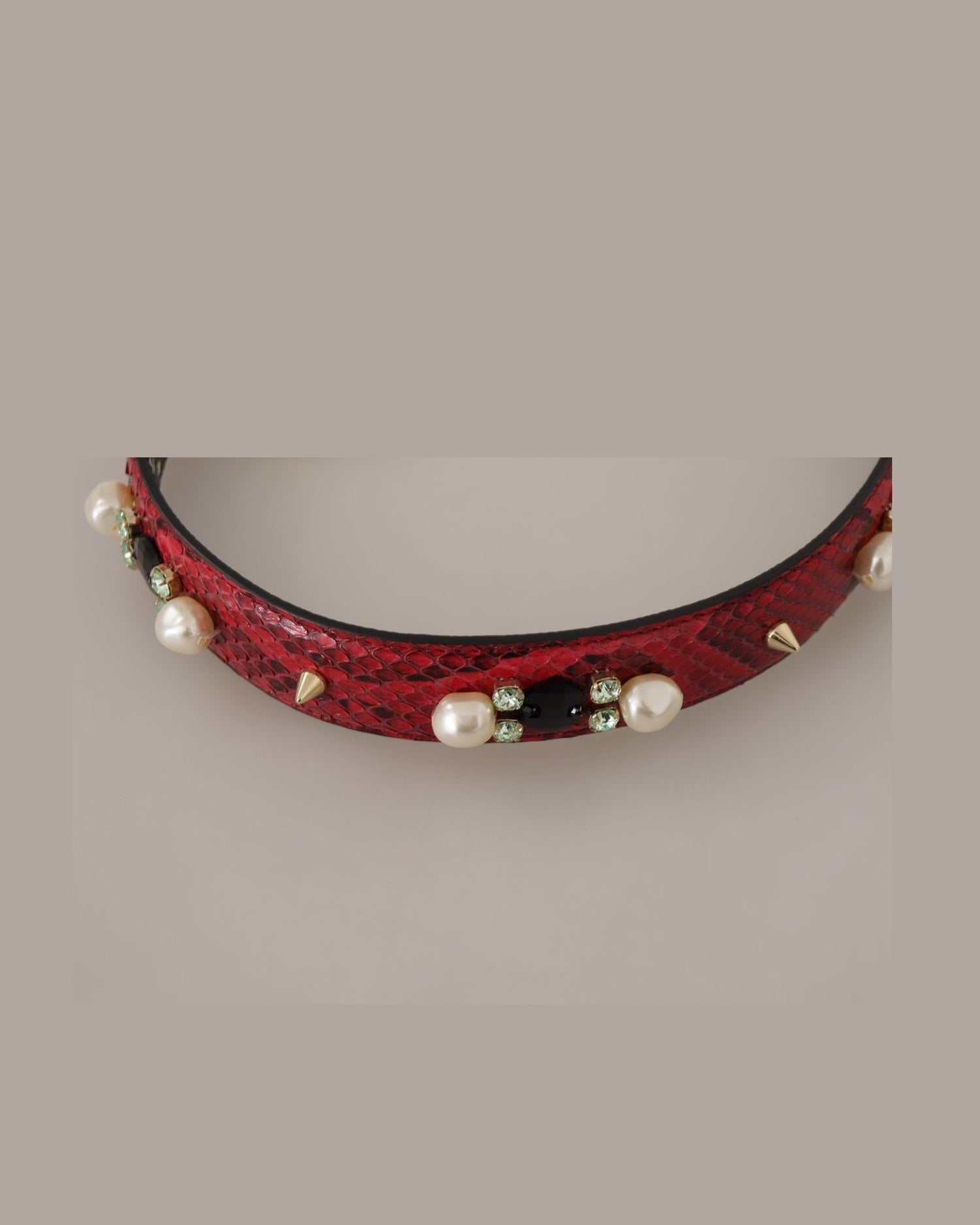 Dolce & Gabbana Elegant Python Leather Shoulder Red Strap Glam Steals