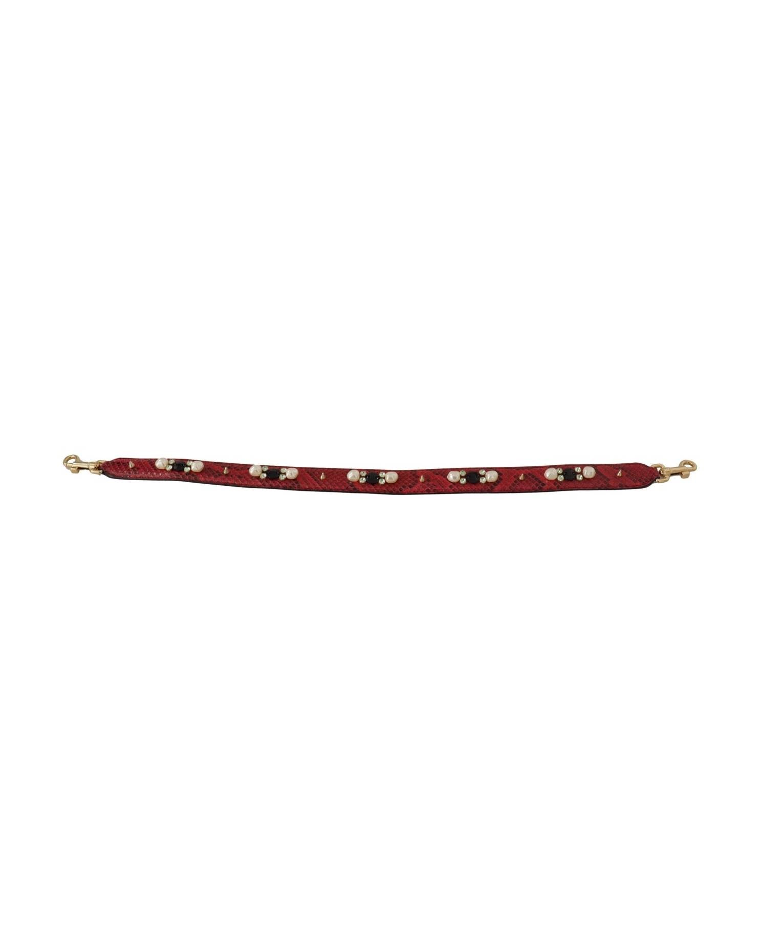 Dolce & Gabbana Elegant Python Leather Shoulder Red Strap Glam Steals