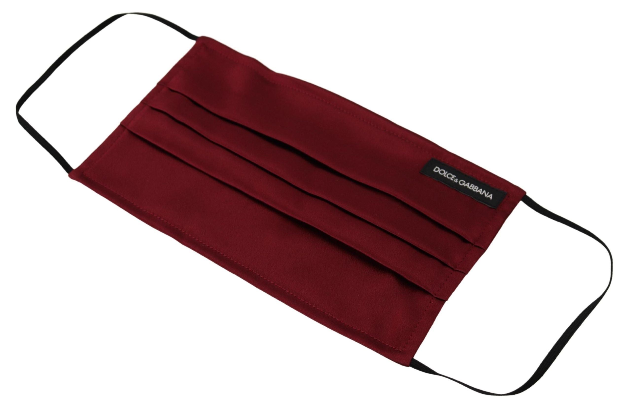 Dolce & Gabbana Elegant Silk Pleated Face Maroon Mask Glam Steals