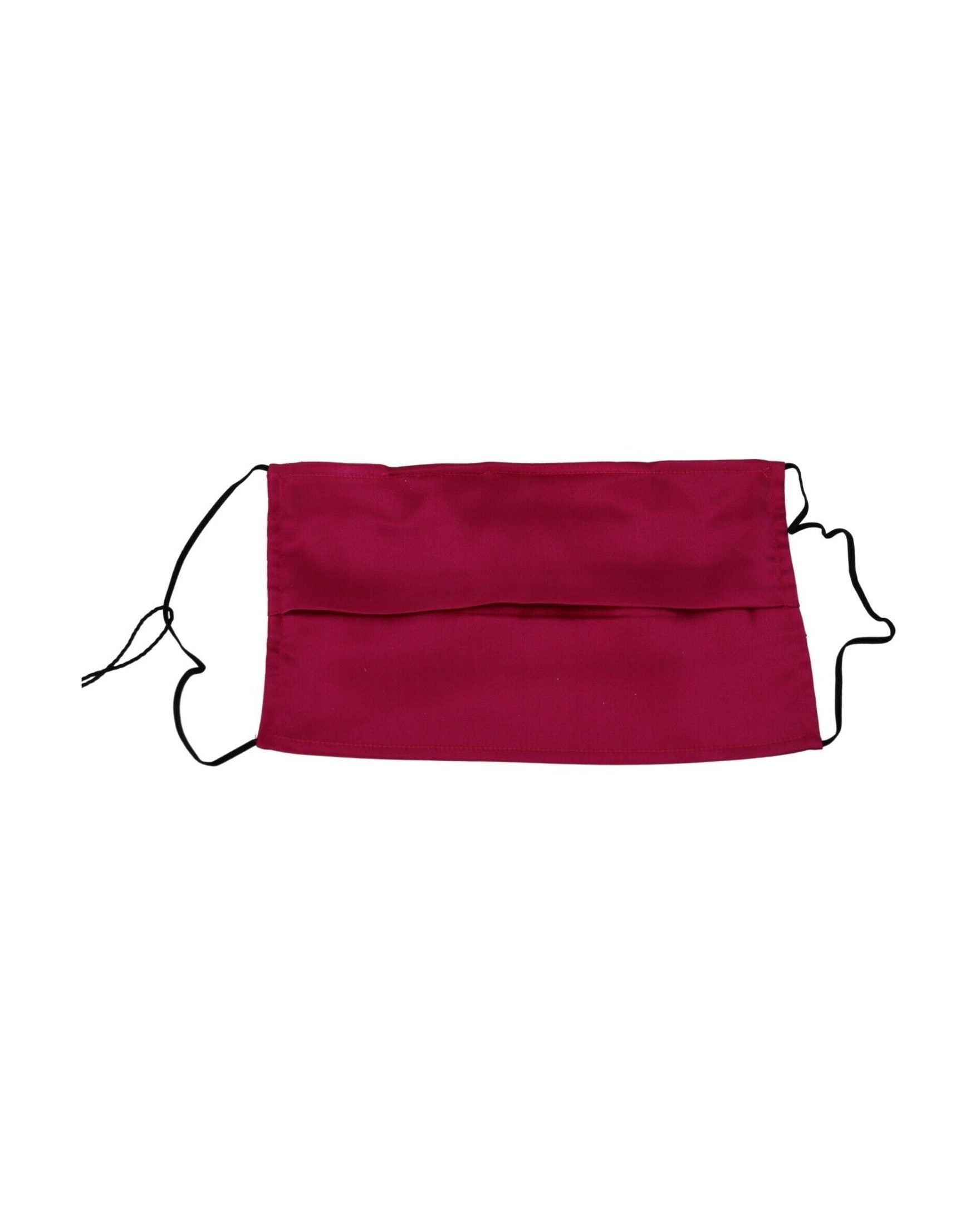Dolce & Gabbana Elegant Silk Pleated Face Maroon Mask Glam Steals