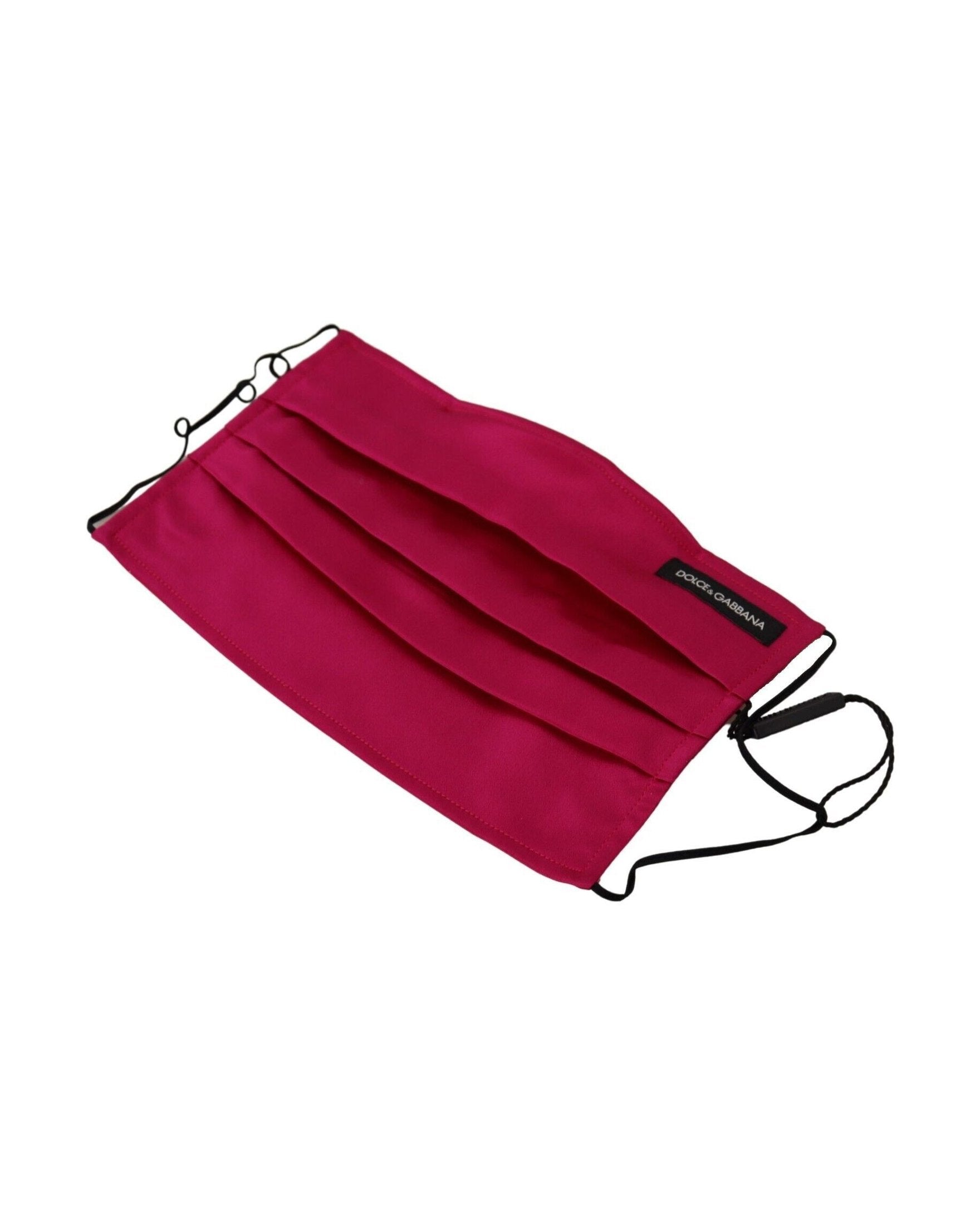 Dolce & Gabbana Elegant Silk Pleated Face Maroon Mask Glam Steals