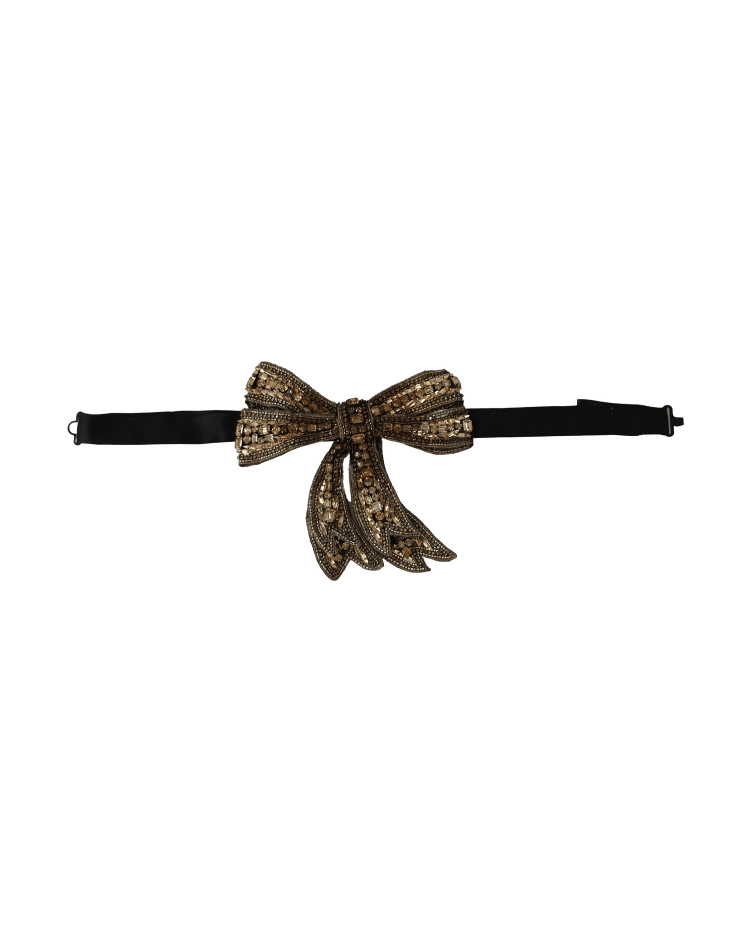 Dolce & Gabbana Elegant Silk Rhinestone Bow Tie Glam Steals
