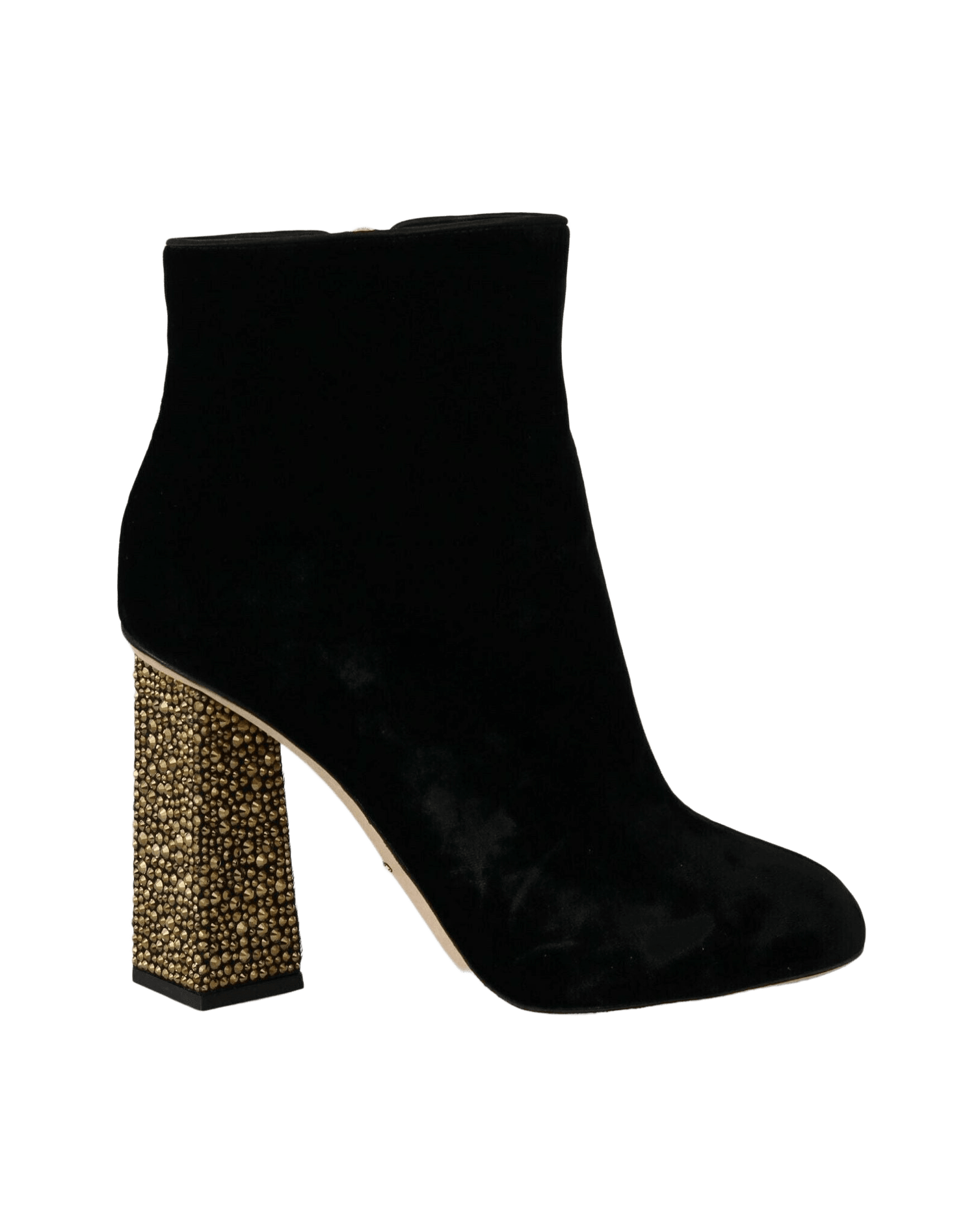 Dolce & Gabbana Crystal Heel Velvet Ankle Boots Boots
