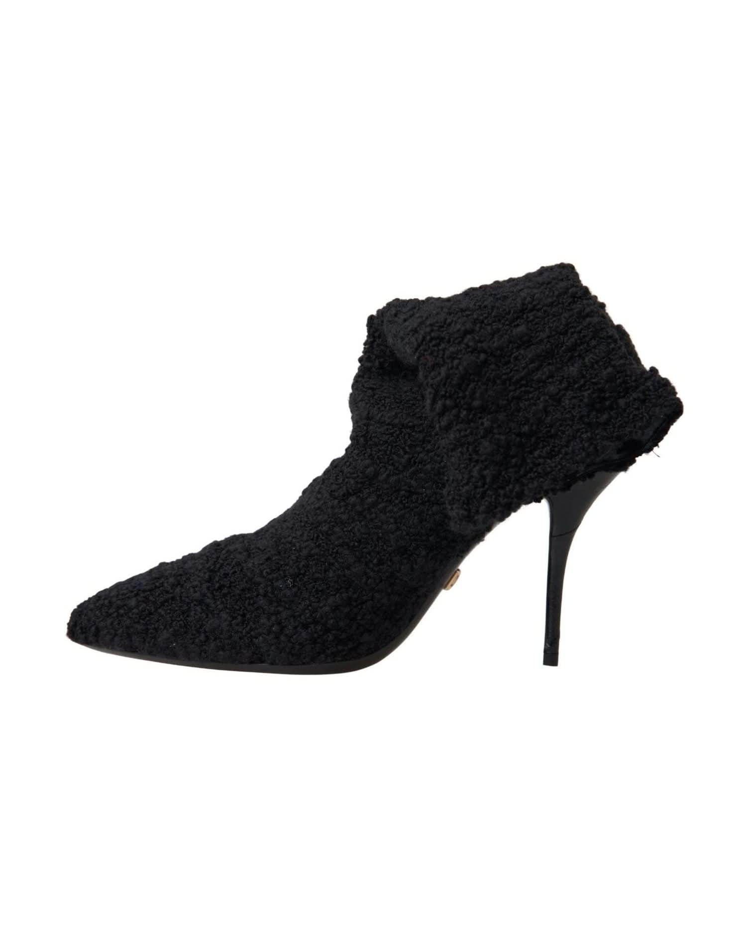 Dolce & Gabbana Elegant Virgin Wool Mid Calf Boots Boots