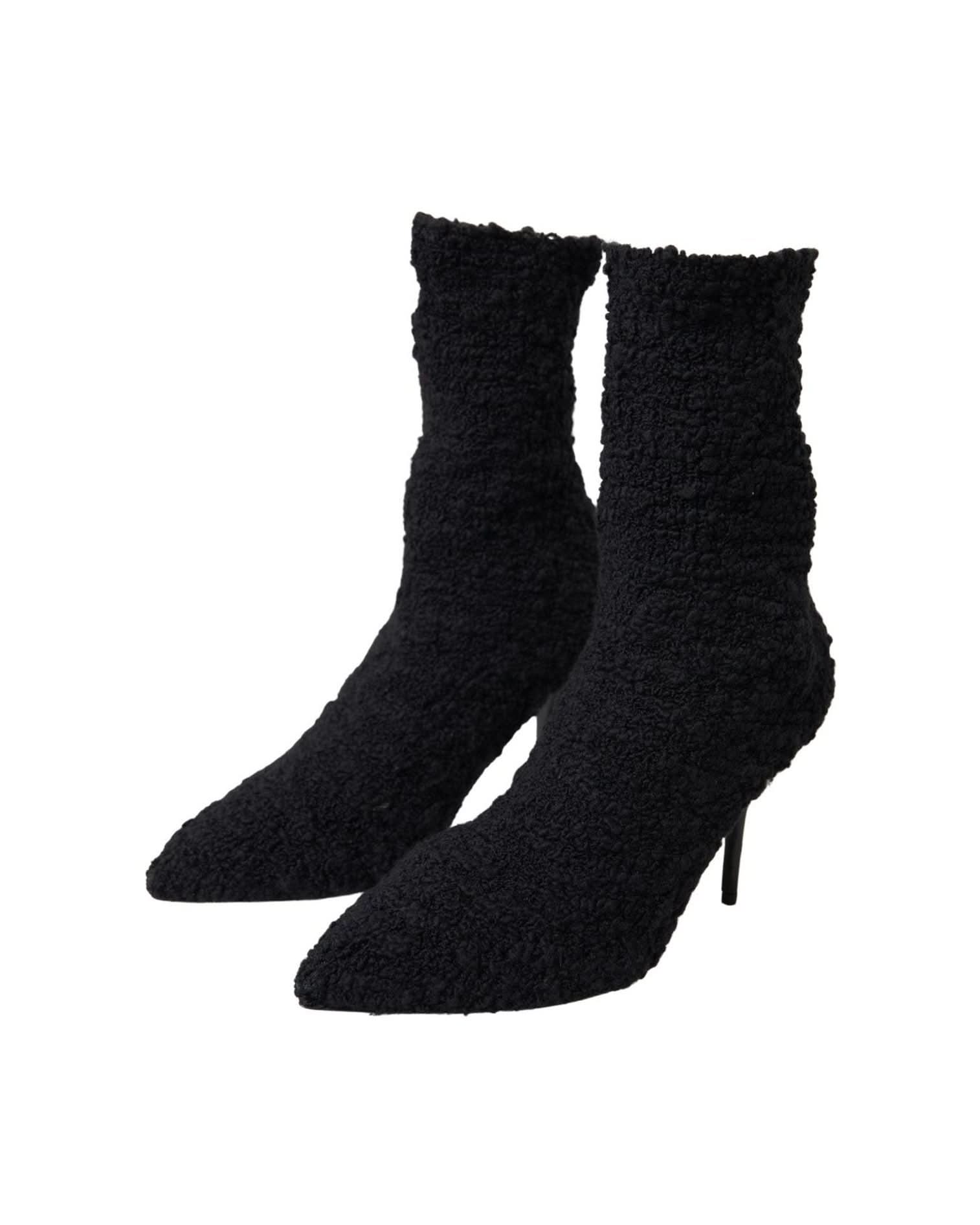 Dolce & Gabbana Elegant Virgin Wool Mid Calf Boots Boots