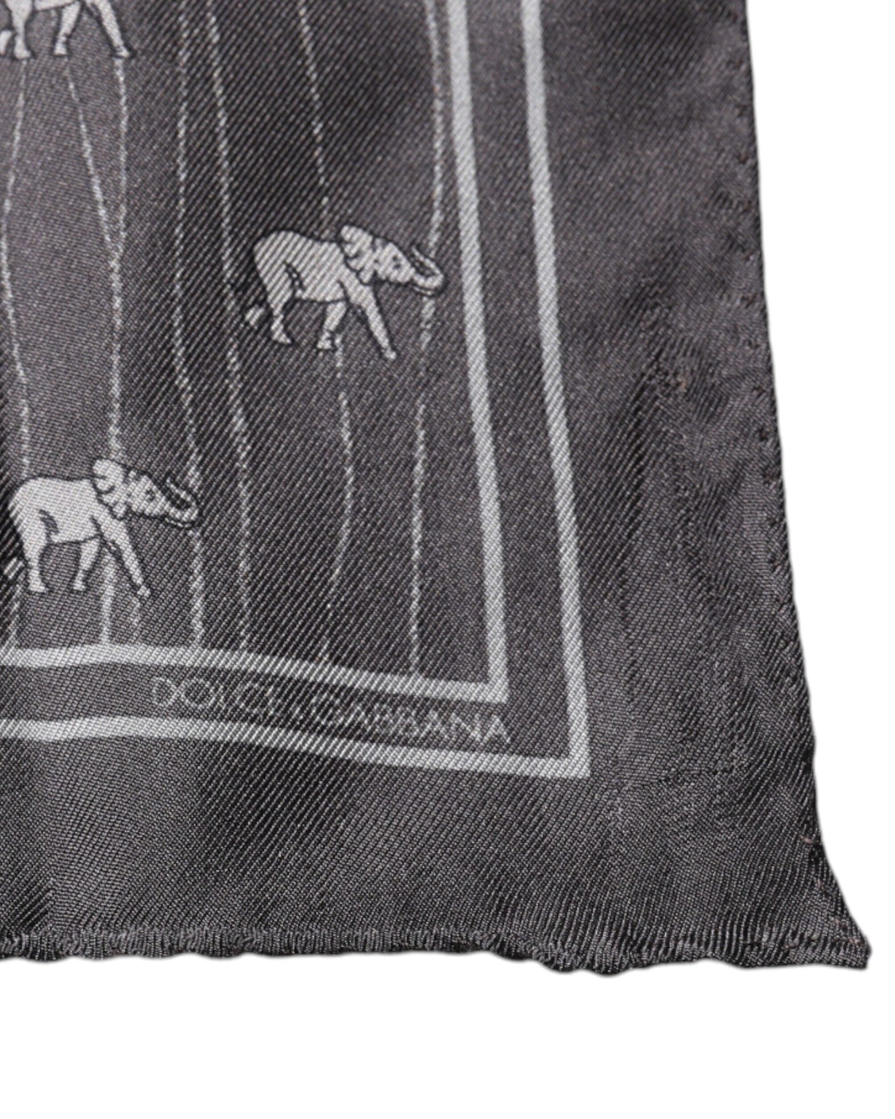 Dolce & Gabbana Elephant Fantasy Handkerchief Brown Scarf Glam Steals
