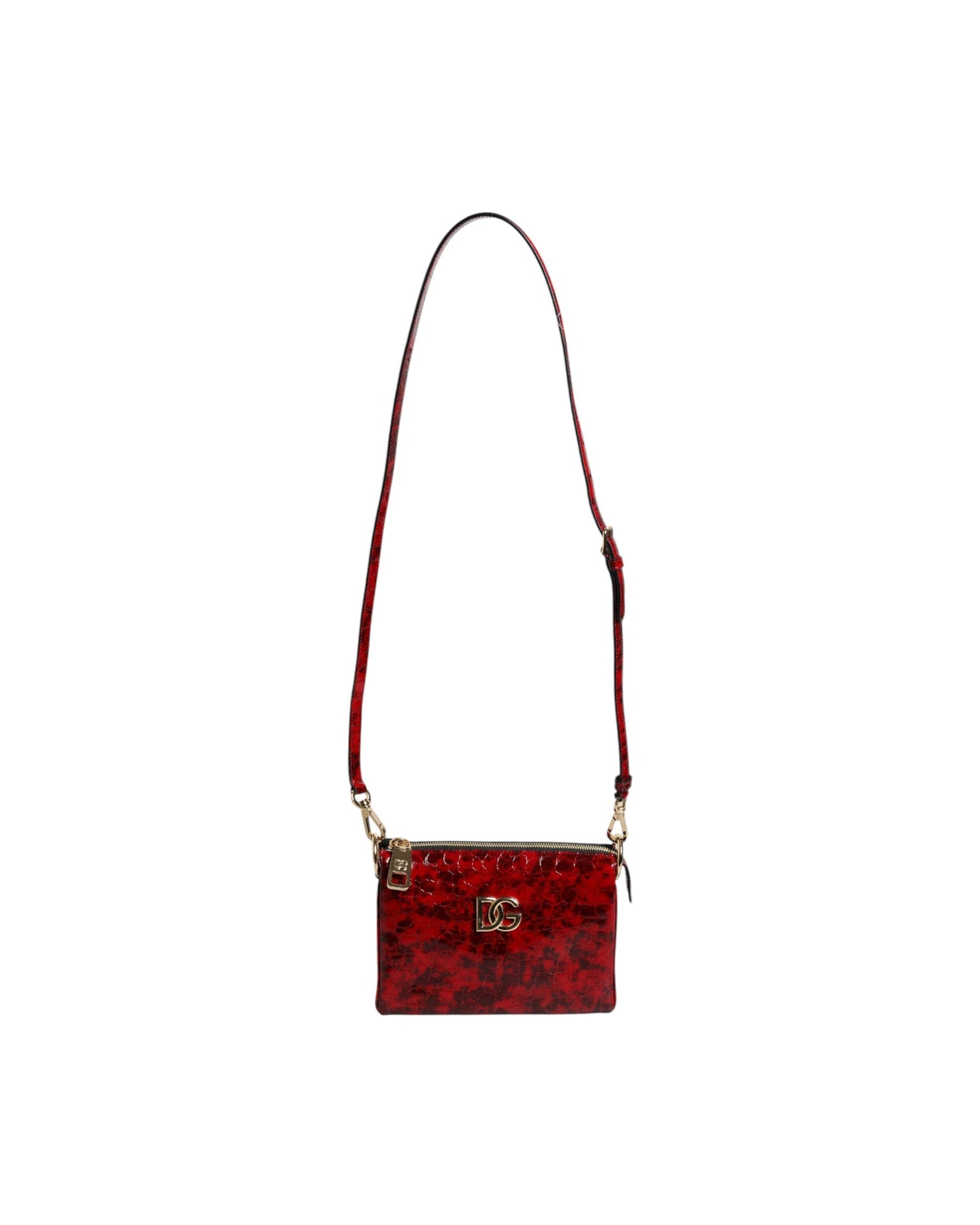 Dolce & Gabbana Exotic Leather Dg Logo Women Crossbody Red Bag Glam Steals