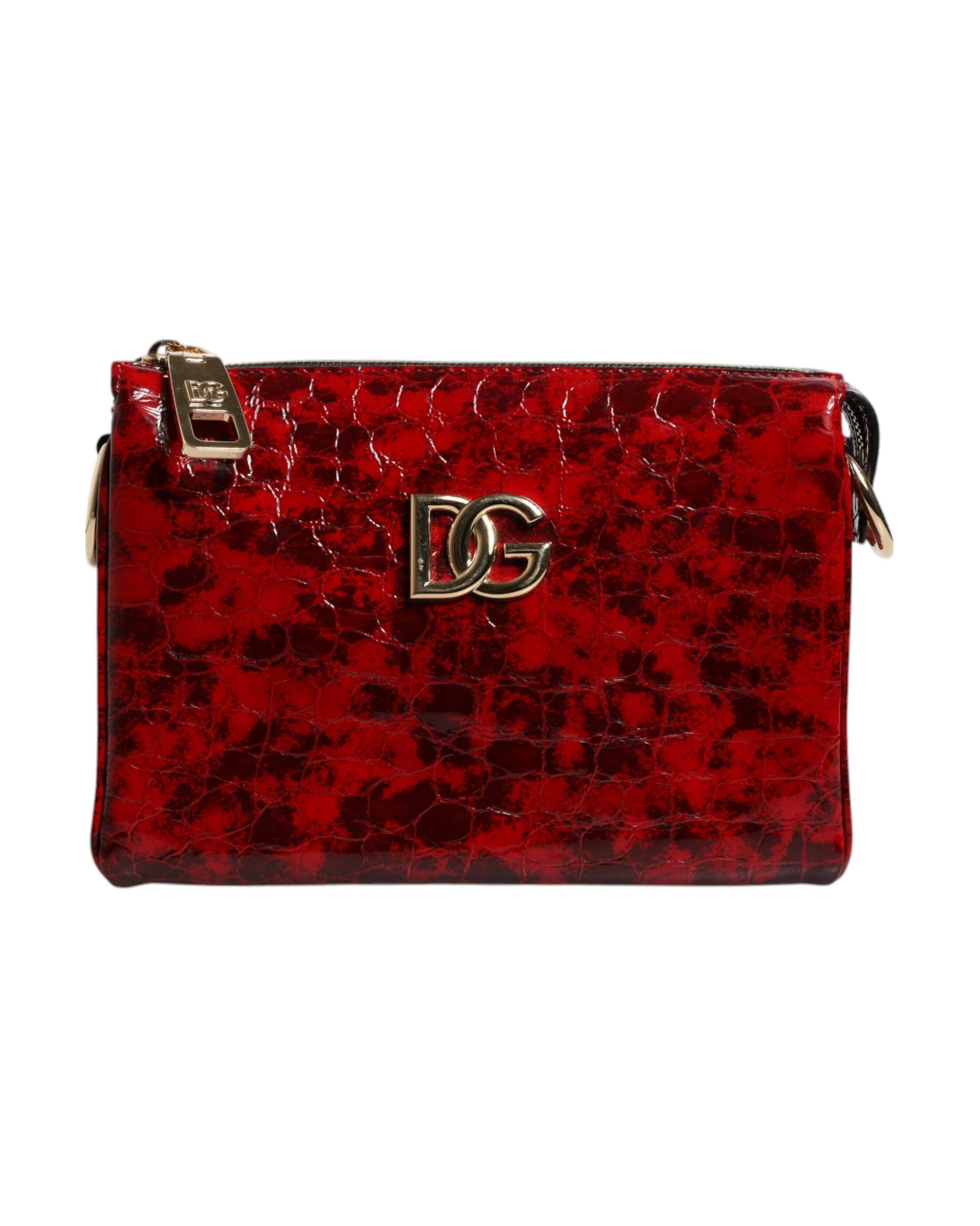 Dolce & Gabbana Exotic Leather Dg Logo Women Crossbody Red Bag Glam Steals