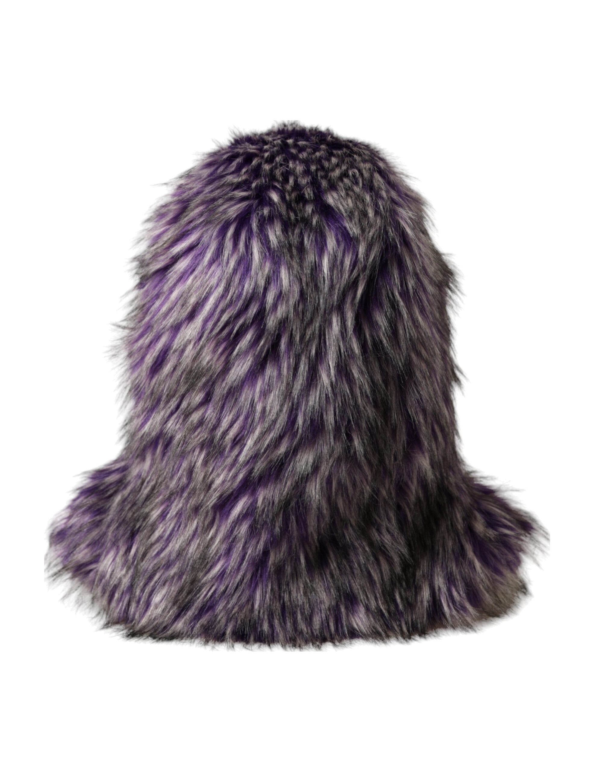 Dolce & Gabbana Faux Fur Whole Head Wrap Purple Hat Glam Steals