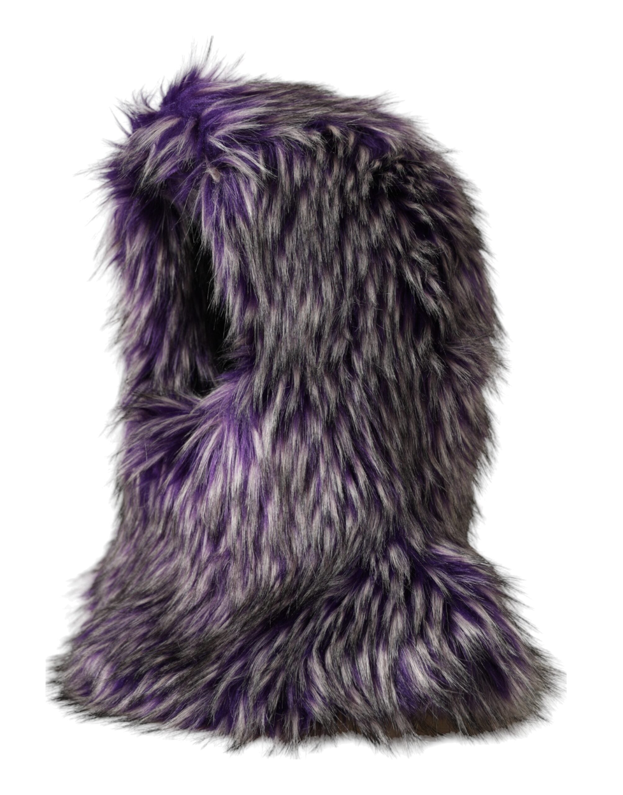 Dolce & Gabbana Faux Fur Whole Head Wrap Purple Hat Glam Steals