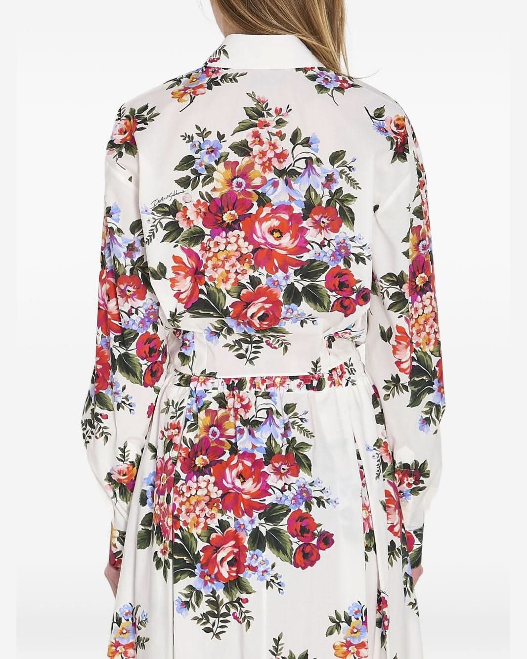 Dolce & Gabbana Floral Print Knotted Shirt Shirts