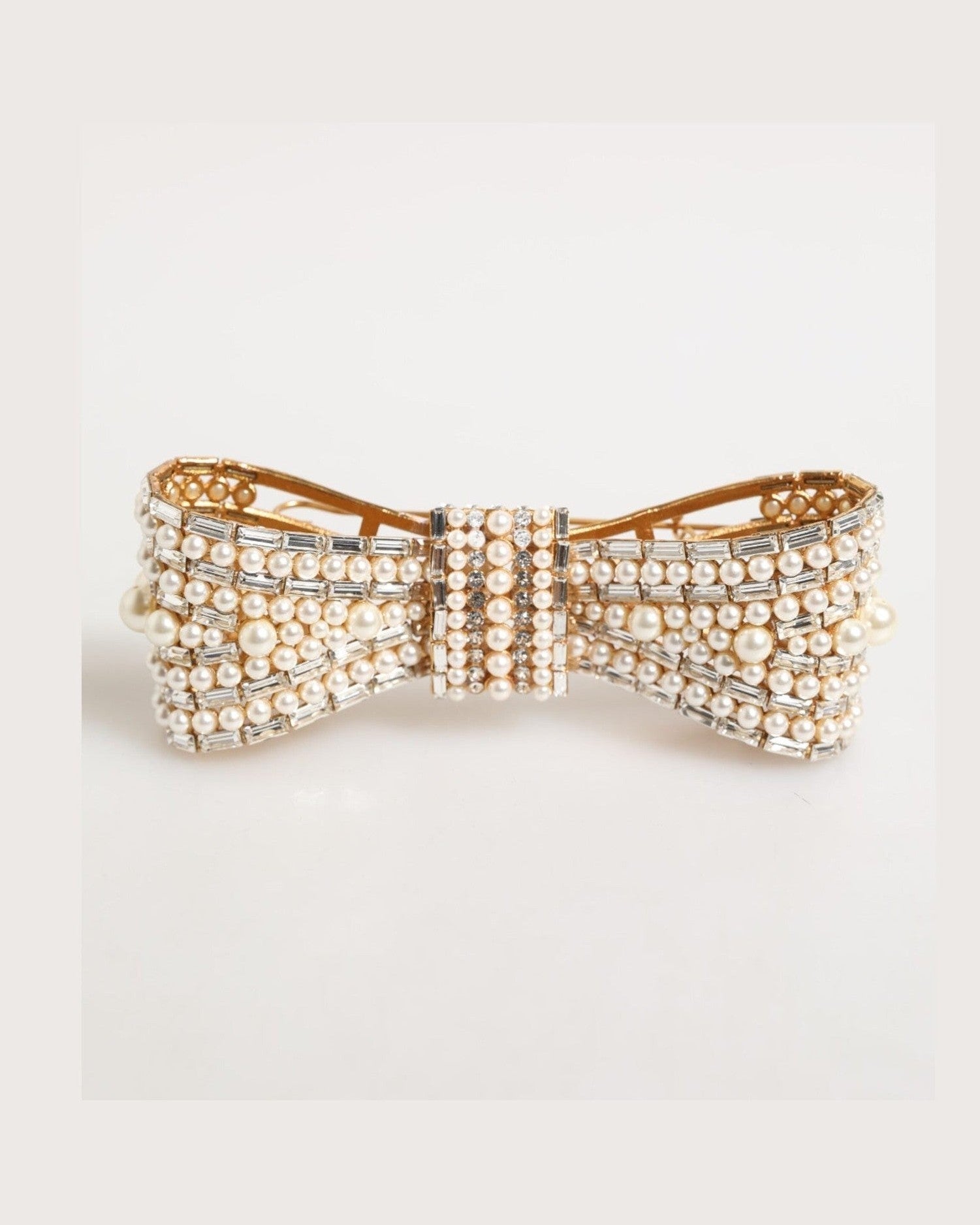 Dolce & Gabbana Gold Brass Glas Crystal Faux Pearl Embellished Brooch Glam Steals