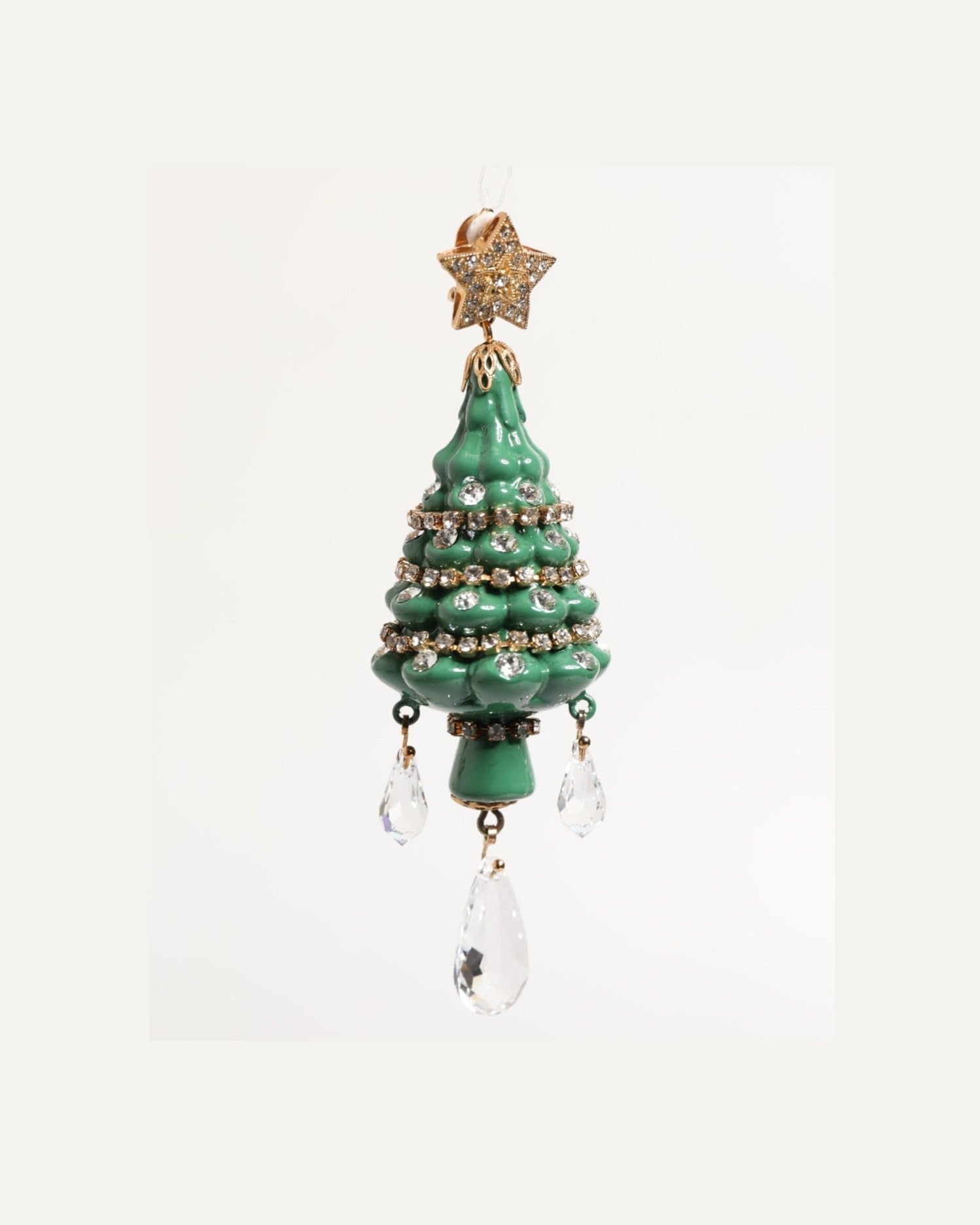 Dolce & Gabbana Gold Brass Multicolour Christmas Tree Earrings Glam Steals