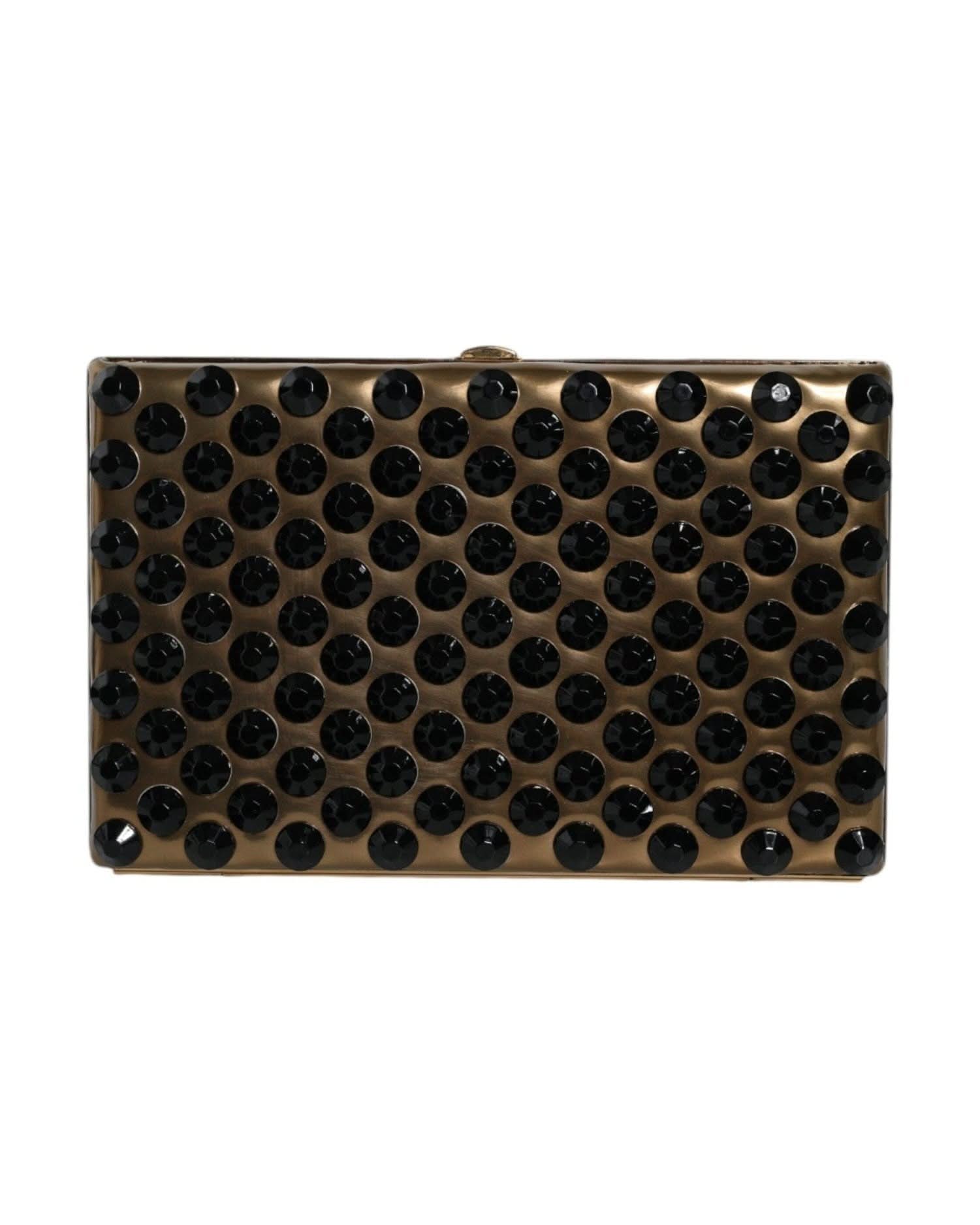 Dolce & Gabbana Gold Crystal Bifold Clutch Evening Party Women Purse Bag Clutch Bags