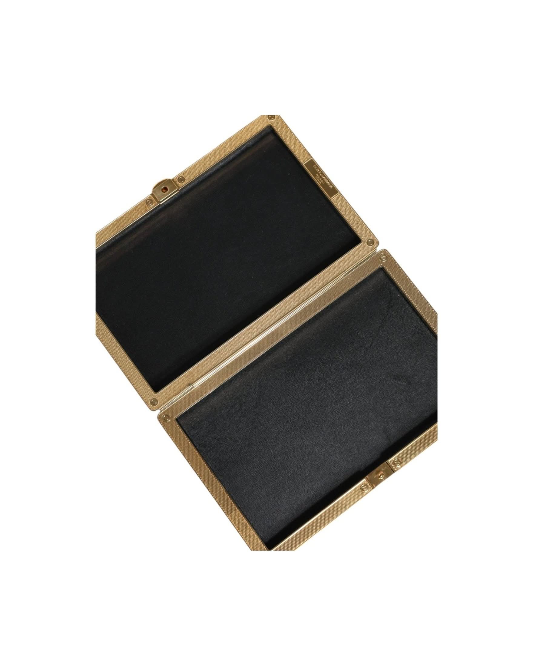 Dolce & Gabbana Gold Crystal Bifold Clutch Evening Party Women Purse Bag Clutch Bags