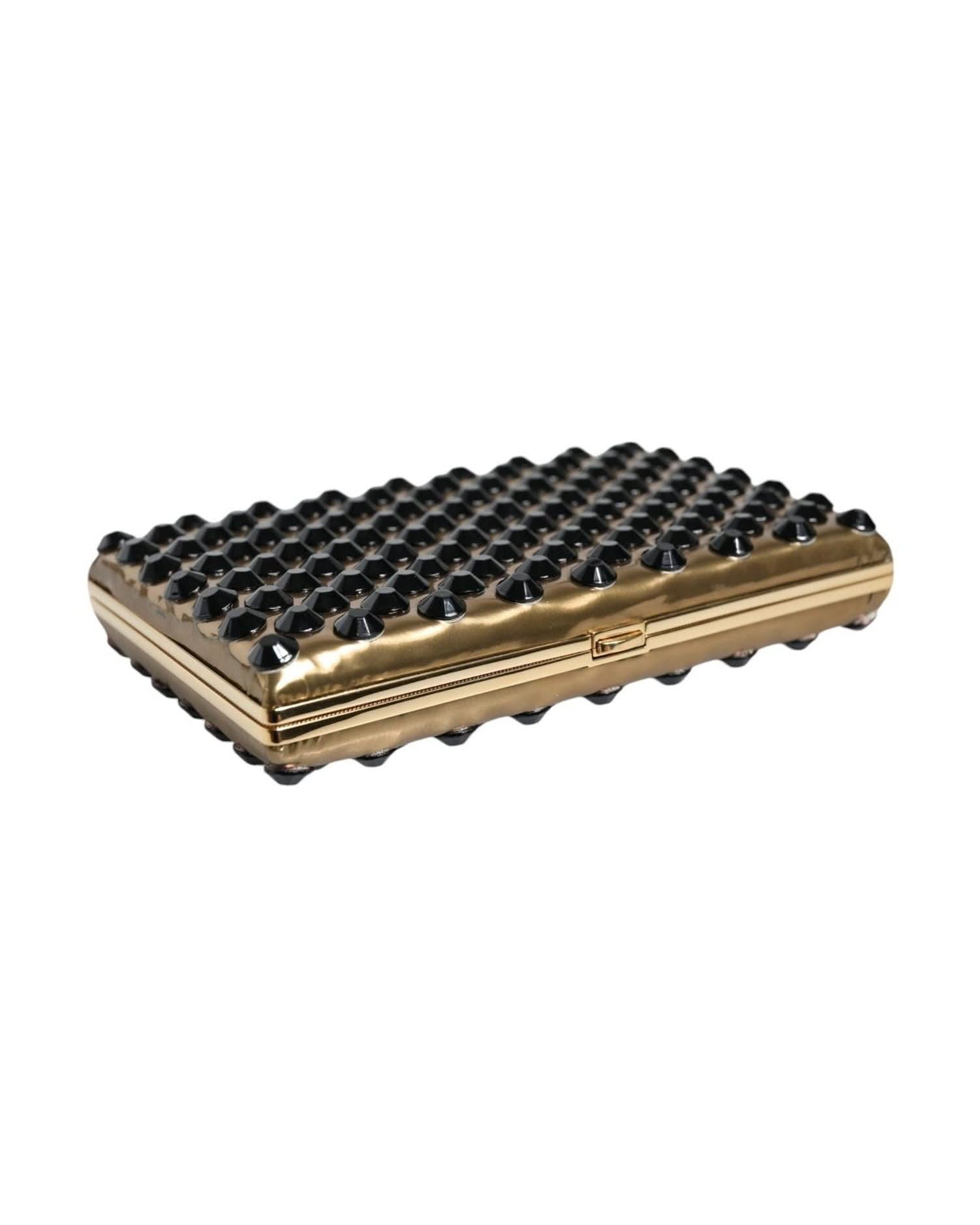 Dolce & Gabbana Gold Crystal Bifold Clutch Evening Party Women Purse Bag Clutch Bags
