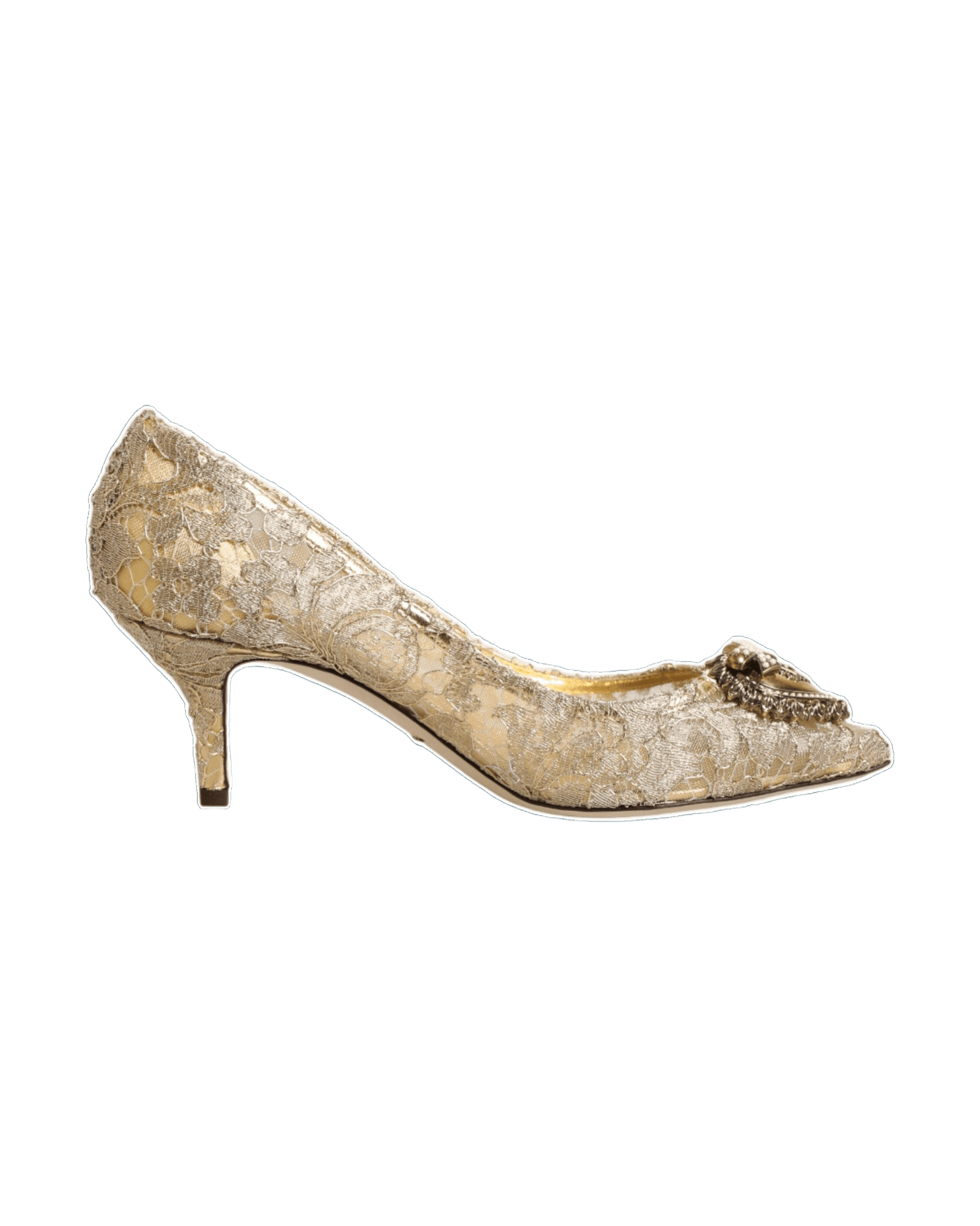 Dolce & Gabbana Gold Lace Taormina Devotion Pumps Shoes Glam Steals