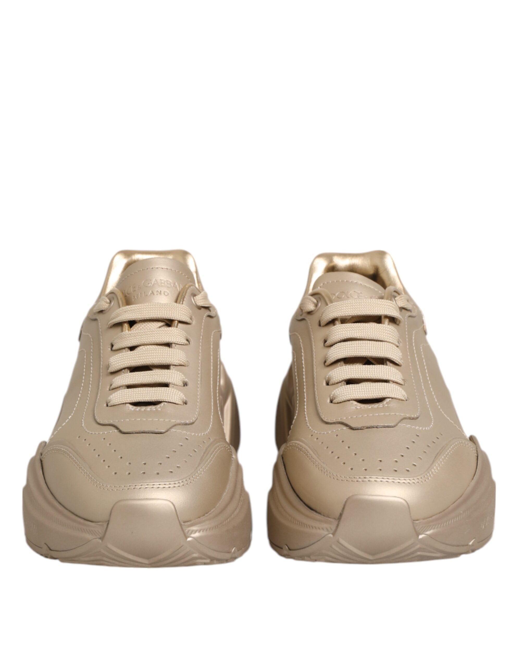 Dolce & Gabbana Gold Leather Daymaster Women Sneaker Shoes Glam Steals