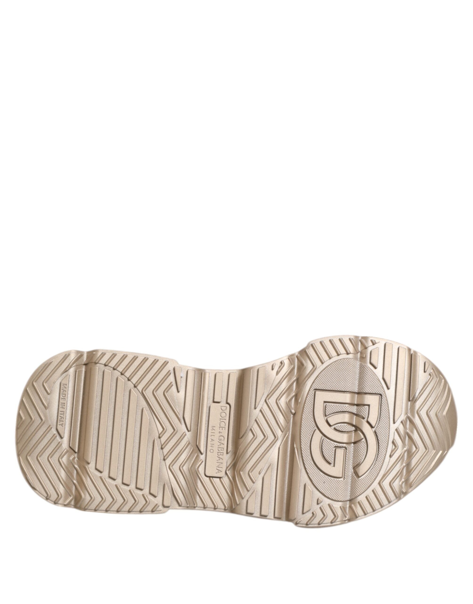 Dolce & Gabbana Gold Leather Daymaster Women Sneaker Shoes Glam Steals