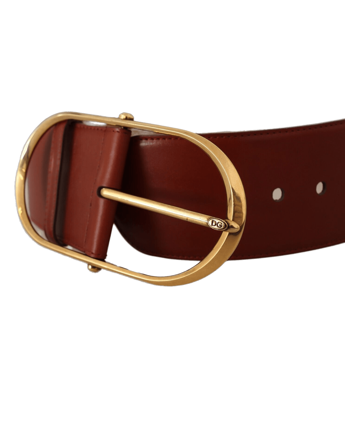 Dolce & Gold Gabbana Leather Maroon Metal Oval Buckle Belt Glam Steals