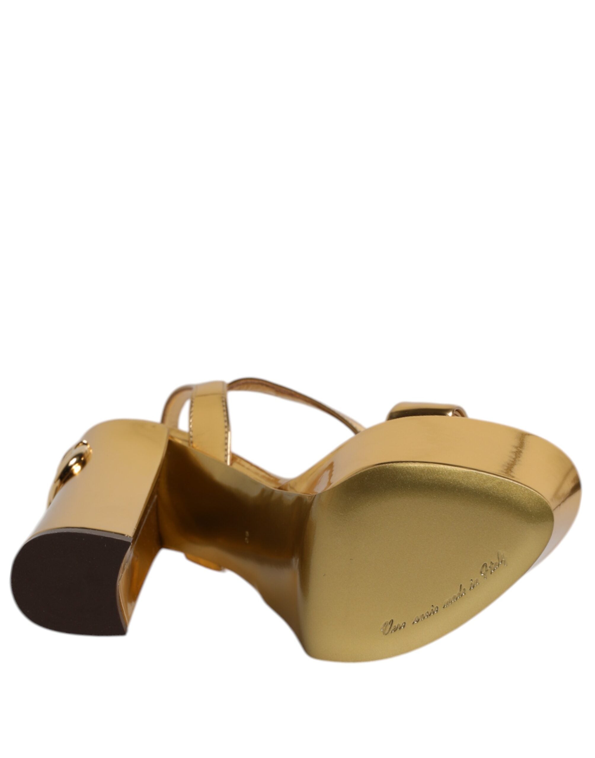 Dolce & Gabbana Gold Leather Platform Keira Sandals Shoes Glam Steals