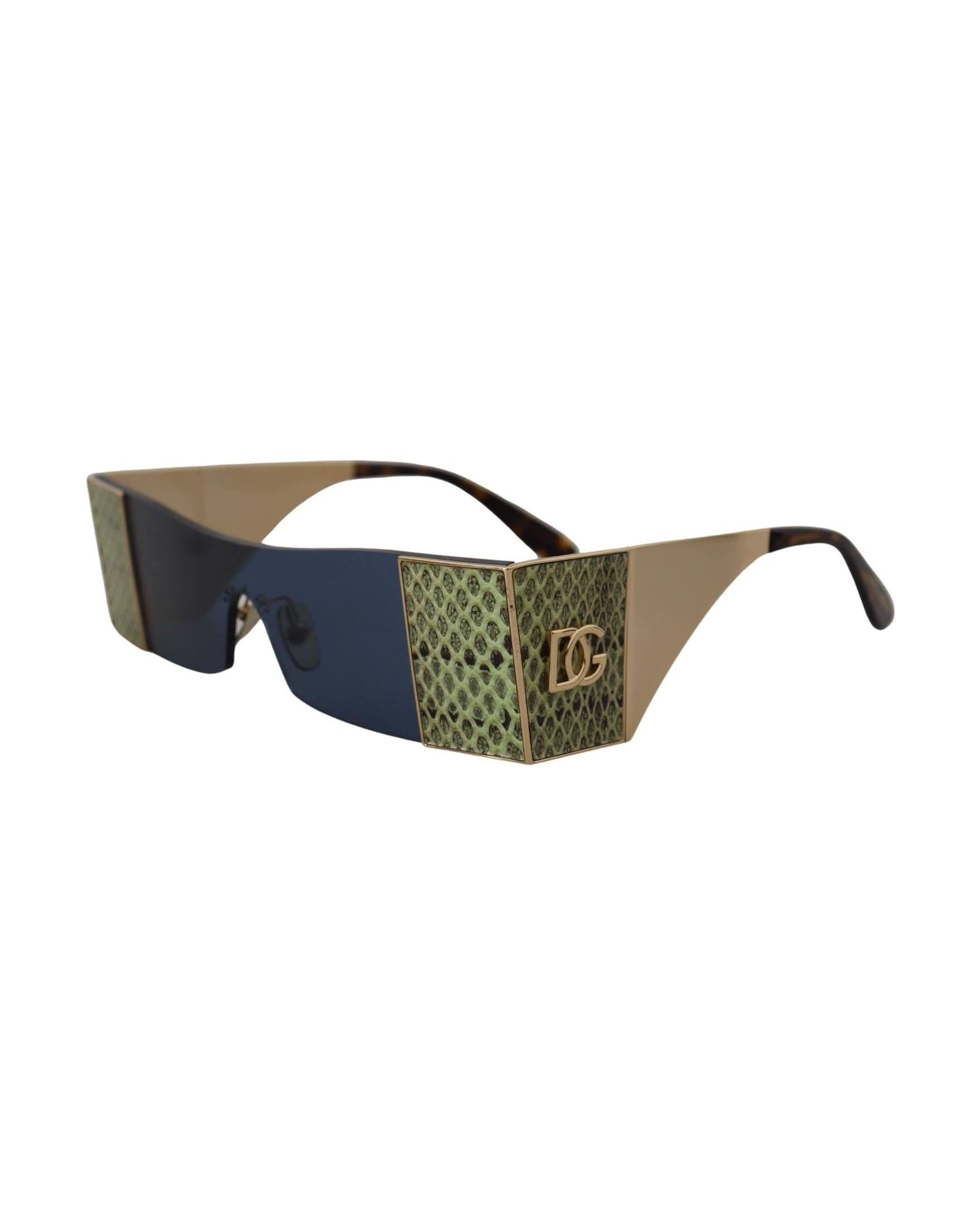Dolce & Gabbana Gold Metal Rectangle Sunglasses Sunglasses