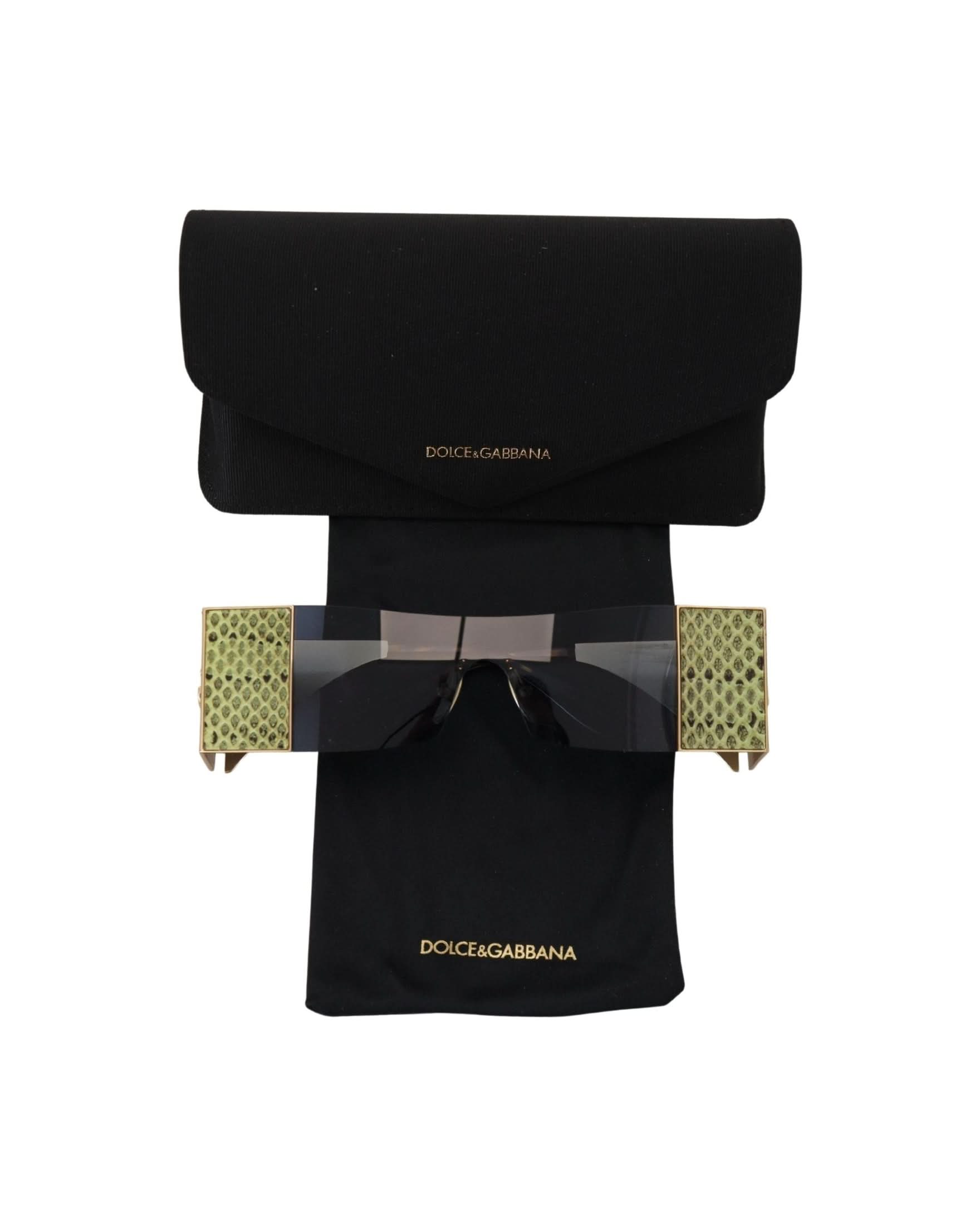Dolce & Gabbana Gold Metal Rectangle Sunglasses Sunglasses