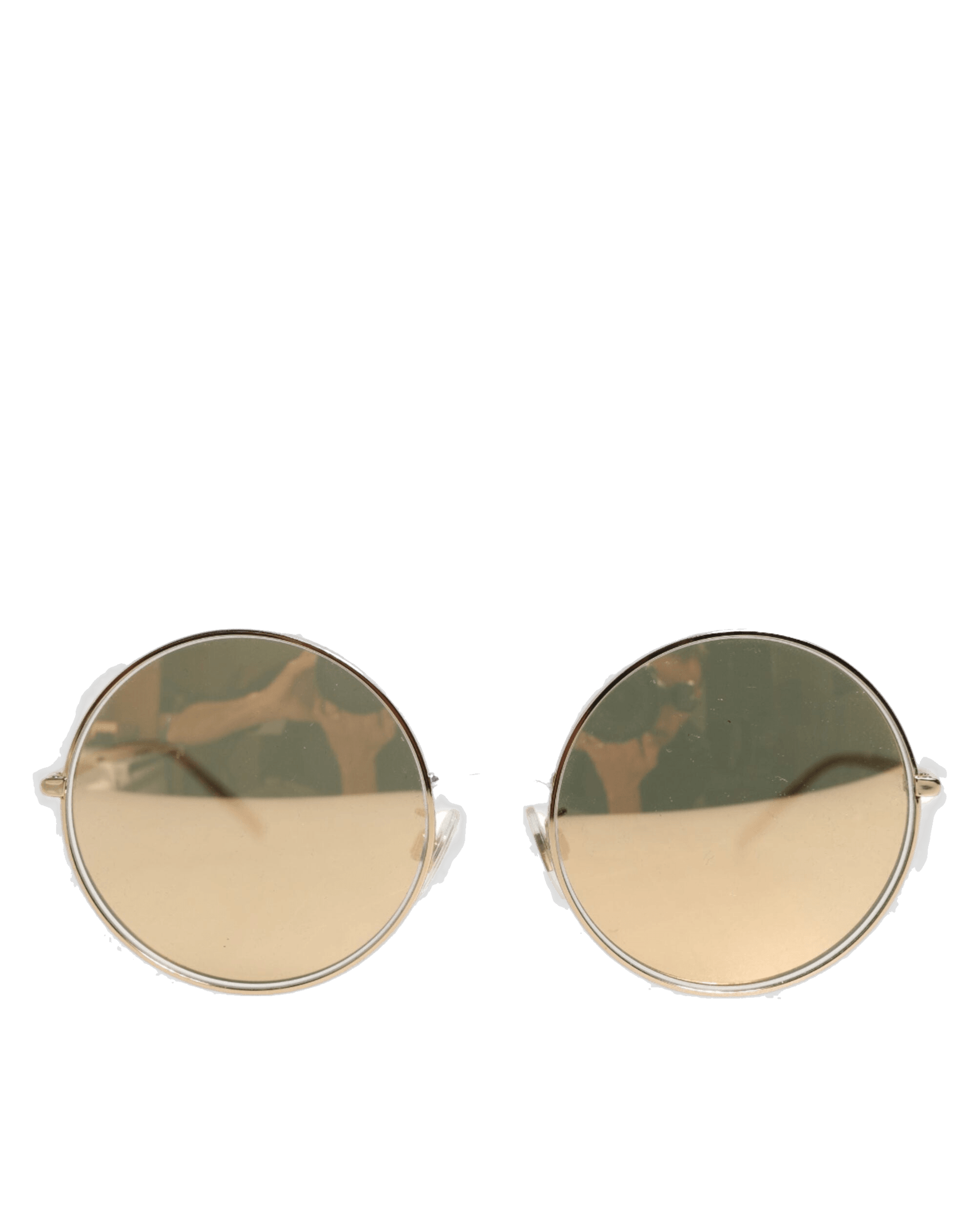 Dolce & Gabbana Gold Metal Round Shades Eyewear Sunglasses Sunglasses