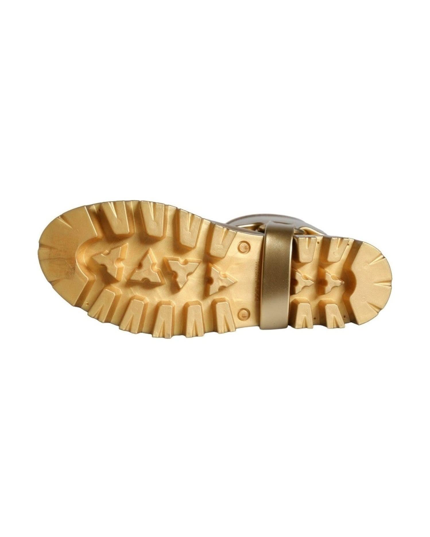 Dolce & Gabbana Gold Metallic Rubber Pvc Rain Boots Shoes Boots