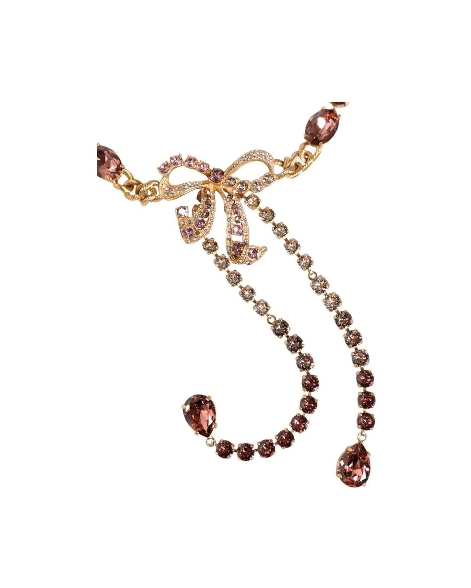 Dolce & Gabbana Gold Tone Brass Crystal Embellished Waist Chain Belt Body Jewelry