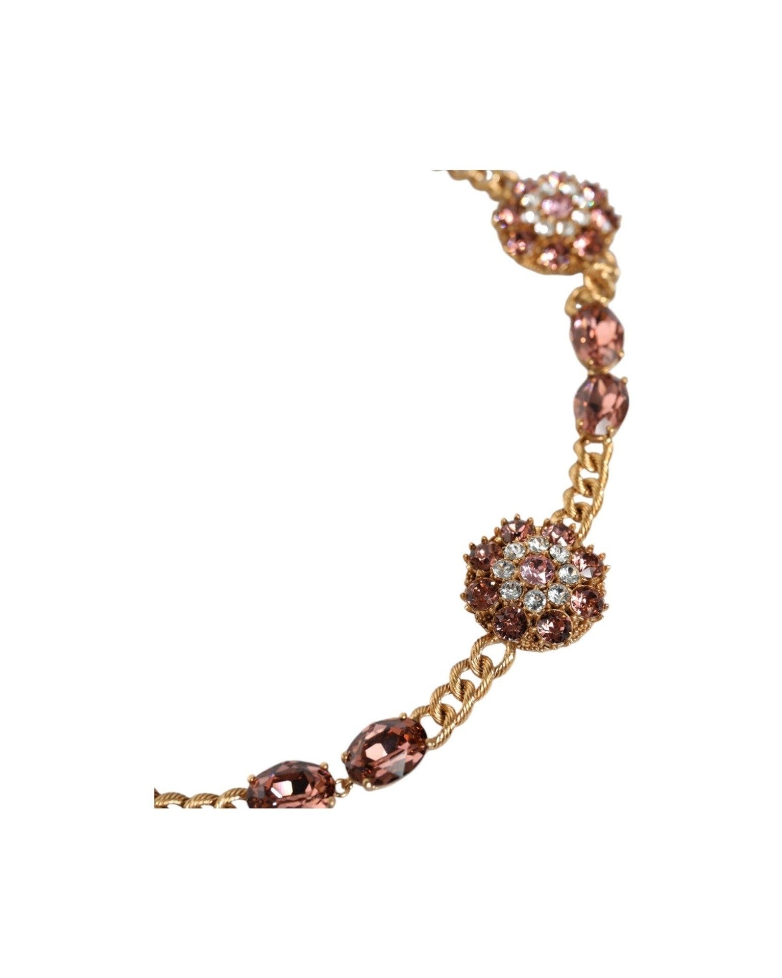 Dolce & Gabbana Tone Brass Crystal Embellished Gold Belt Glam Steals