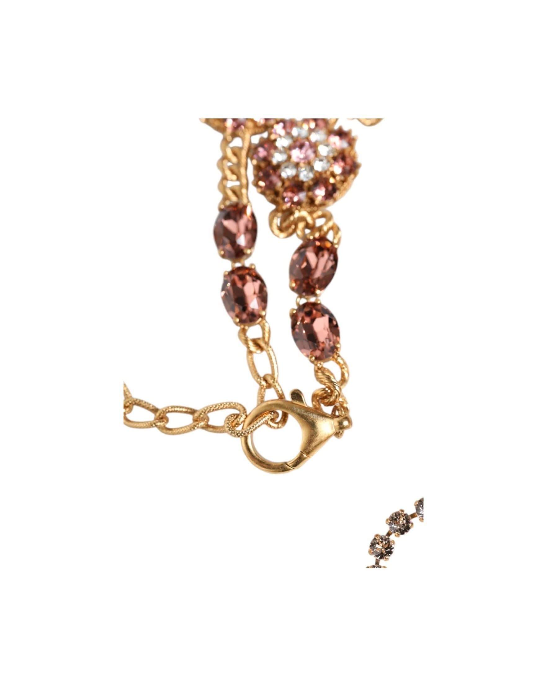 Dolce & Gabbana Gold Tone Brass Crystal Embellished Belt Body Jewelry