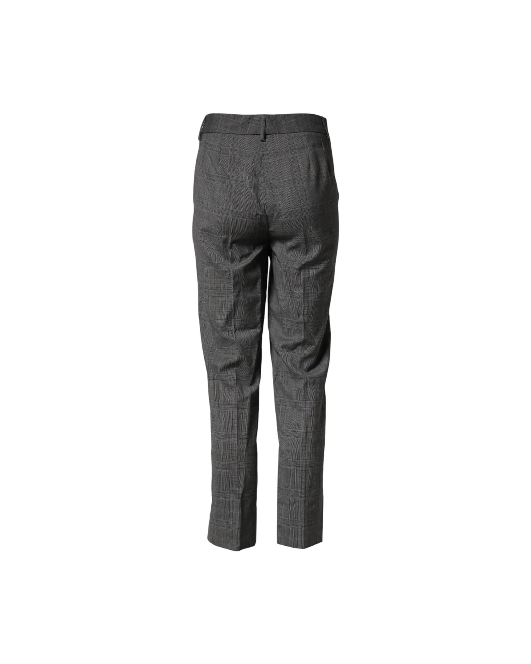Dolce & Gabbana Gray Dark Check Tartan Virginwool Dress Pant Trousers