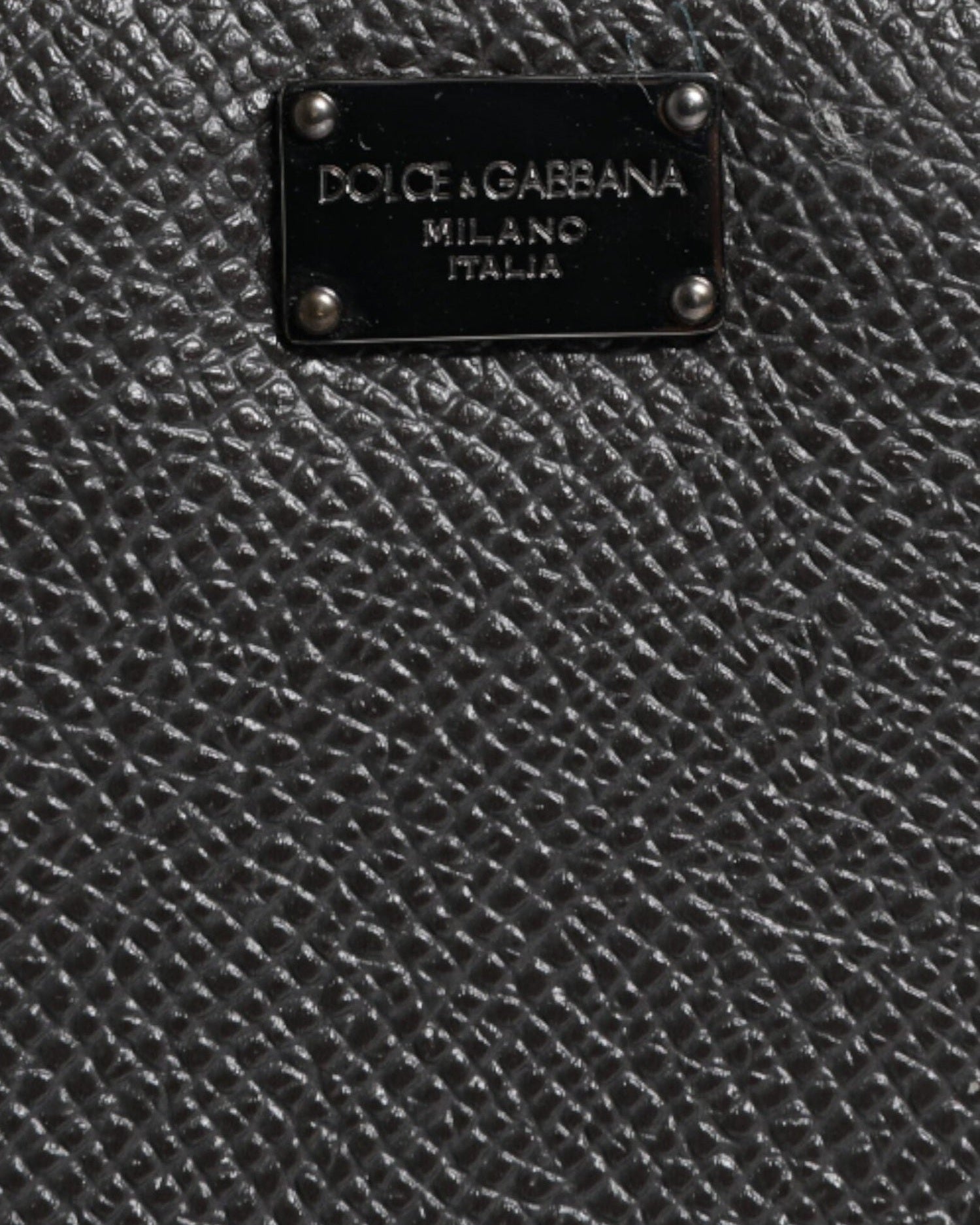 Dolce & Gabbana Dark Leather Dg Logo Zip Around Continental Gray Wallet Glam Steals