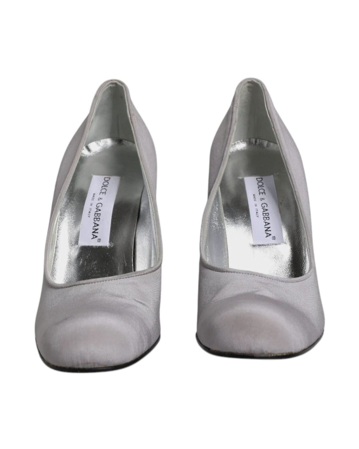 Dolce & Gabbana Gray Suede Leather High Heel Pumps Shoes Heels