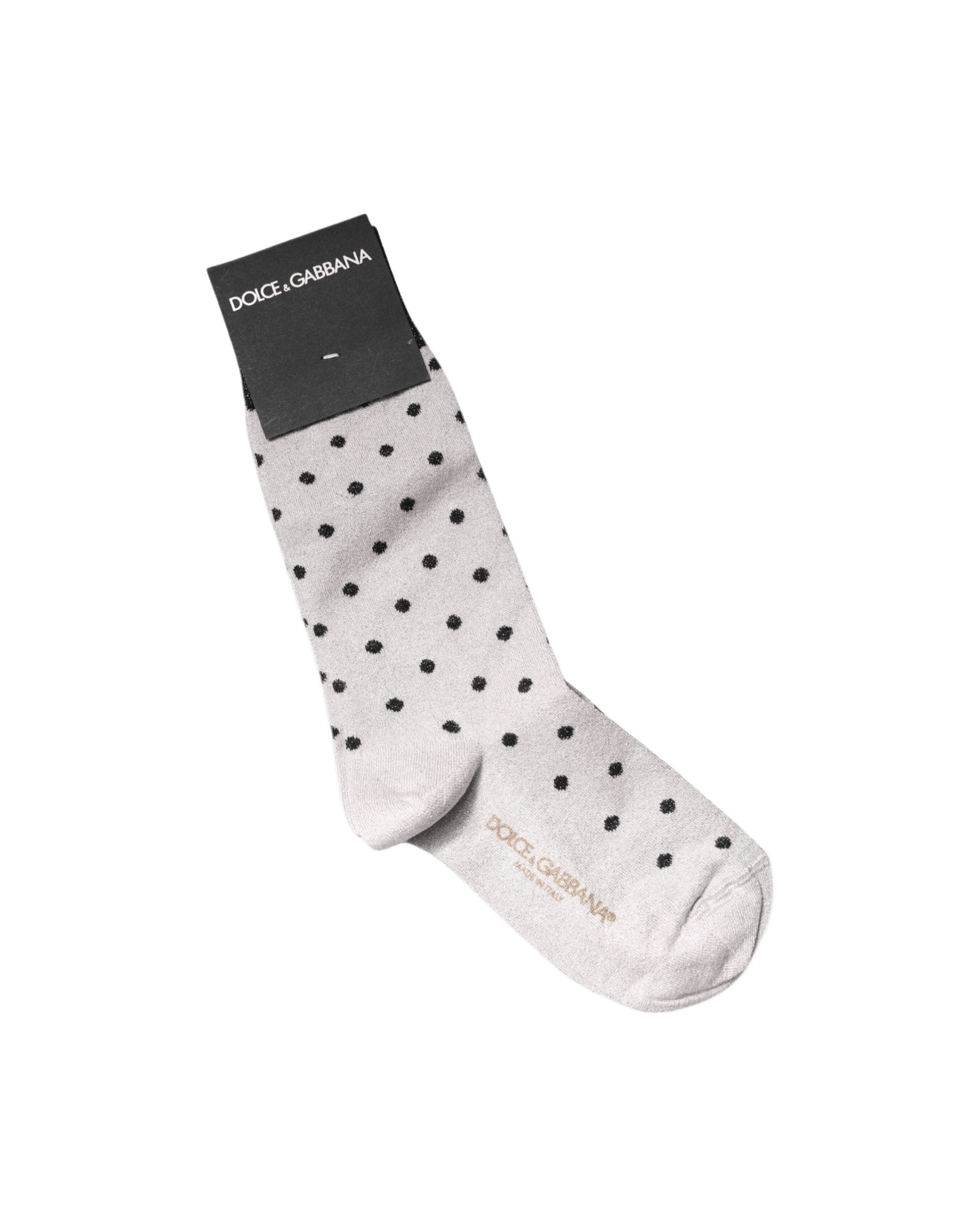 Dolce & Gabbana Gray Viscose Stretch Dotted Socks Socks
