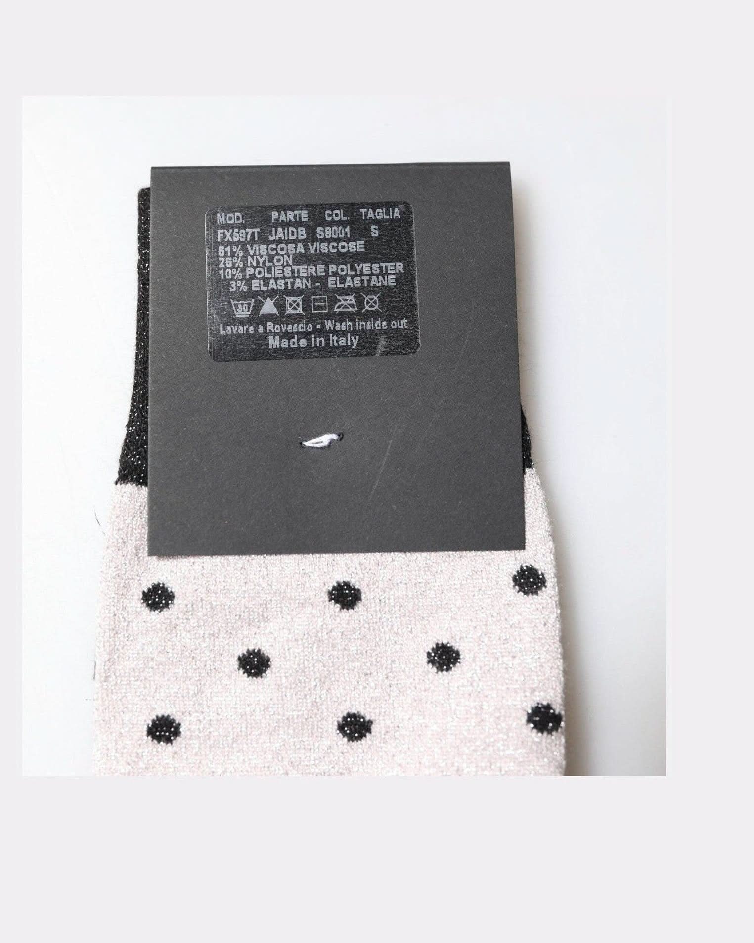 Dolce & Gabbana Gray Viscose Stretch Dotted Socks Socks