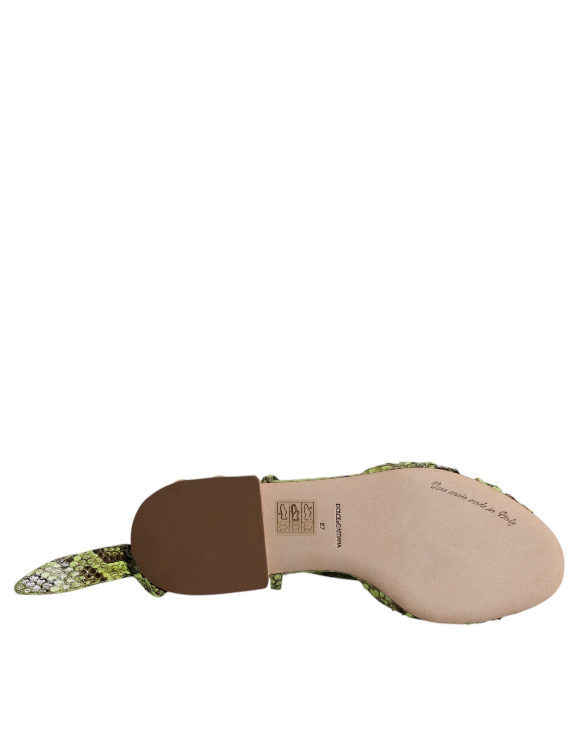Dolce & Gabbana Green Animal Print Ankle Wrap Sandals Shoes Glam Steals