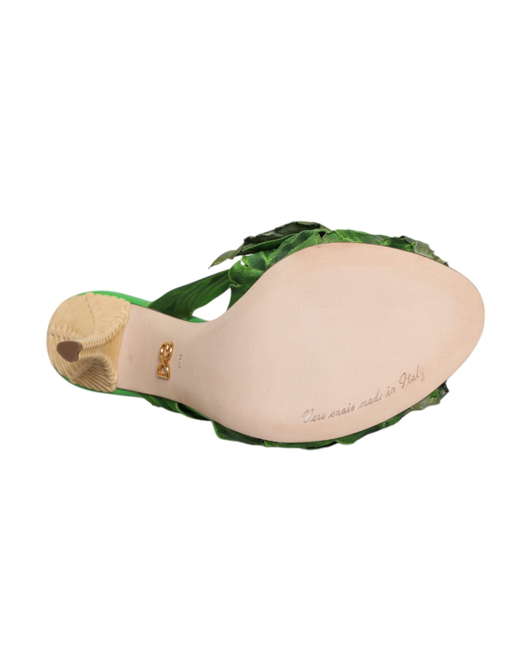 Dolce & Gabbana Green Crystal Slides Keira Sandal Shoes Glam Steals