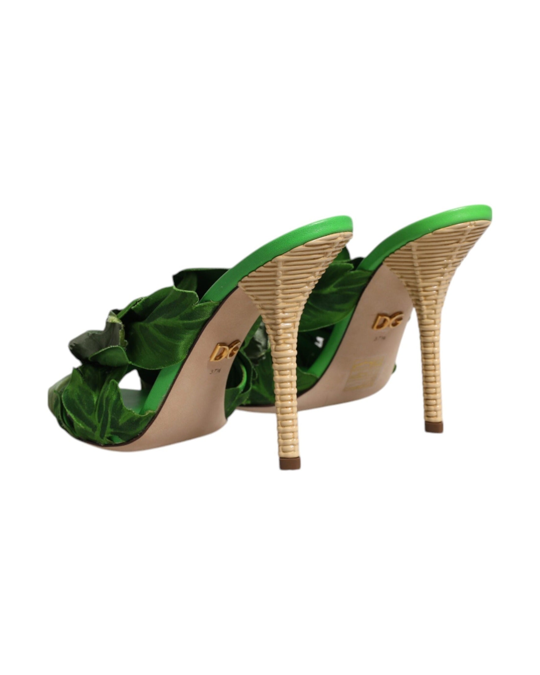 Dolce & Gabbana Green Crystal Slides Keira Sandal Shoes Glam Steals