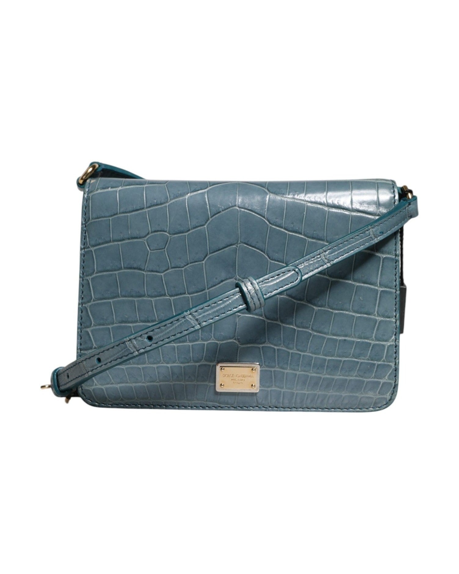 Dolce & Gabbana Green Leather Exotic Dg Plaque Crossbody Mini Bag Glam Steals