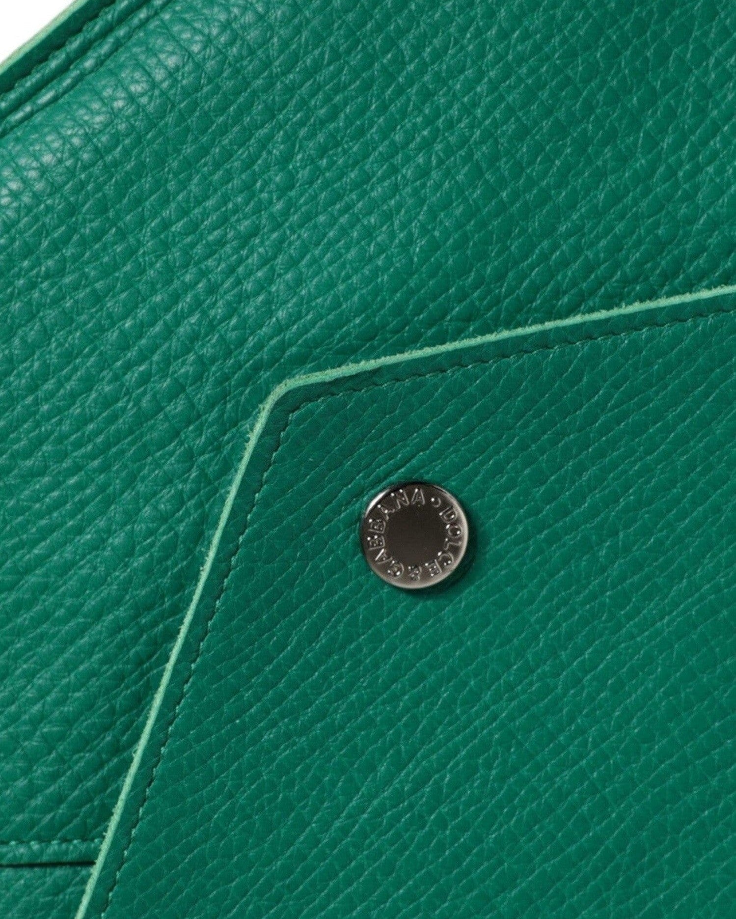 Dolce & Gabbana Leather Handbag Clutch Mini Purse Pouch Tablet Green Case Glam Steals